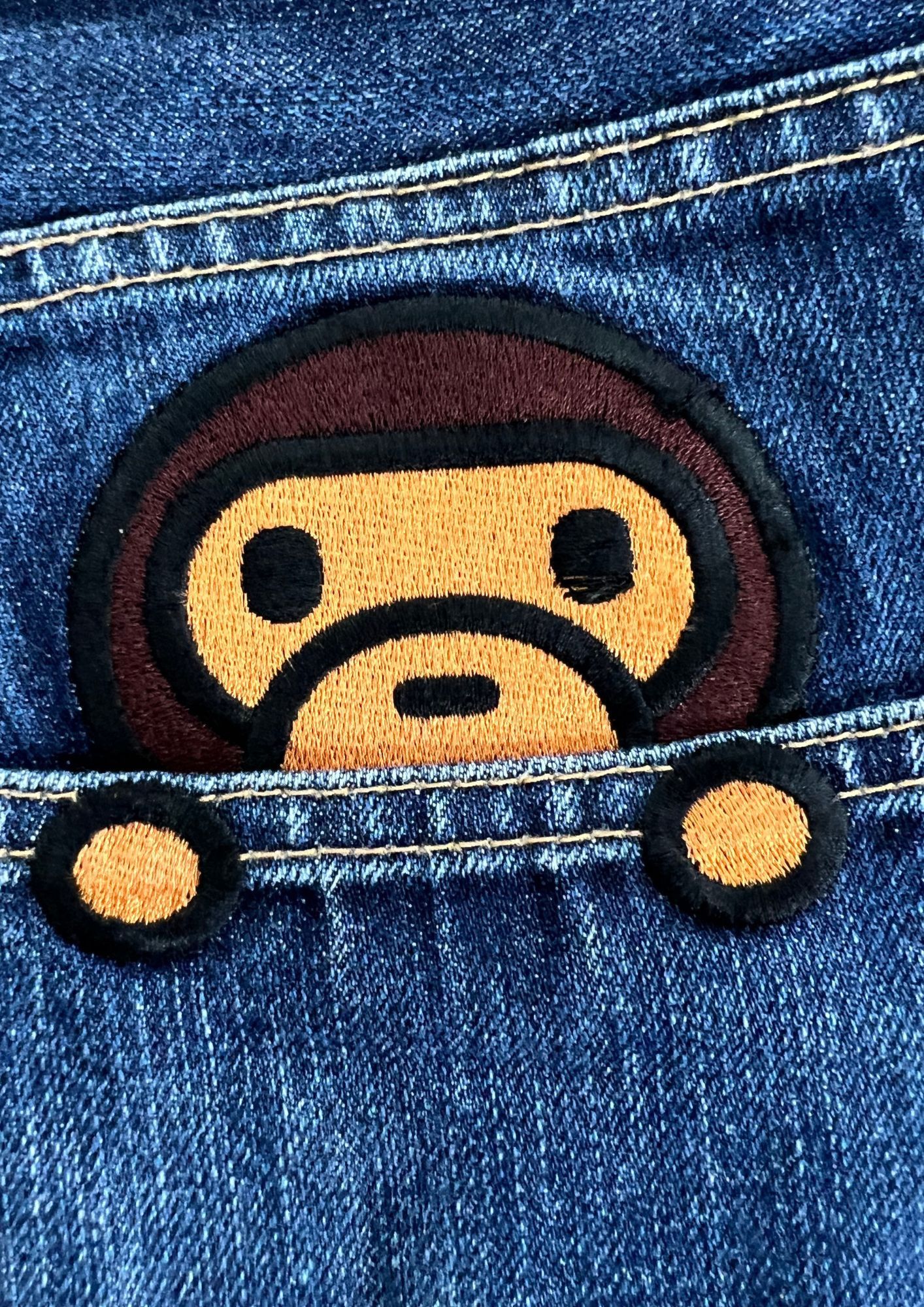 Bape 2010s BAPE Baby Milo Embroidered Denim Shorts Size US 32 / EU 48 - 4 Thumbnail