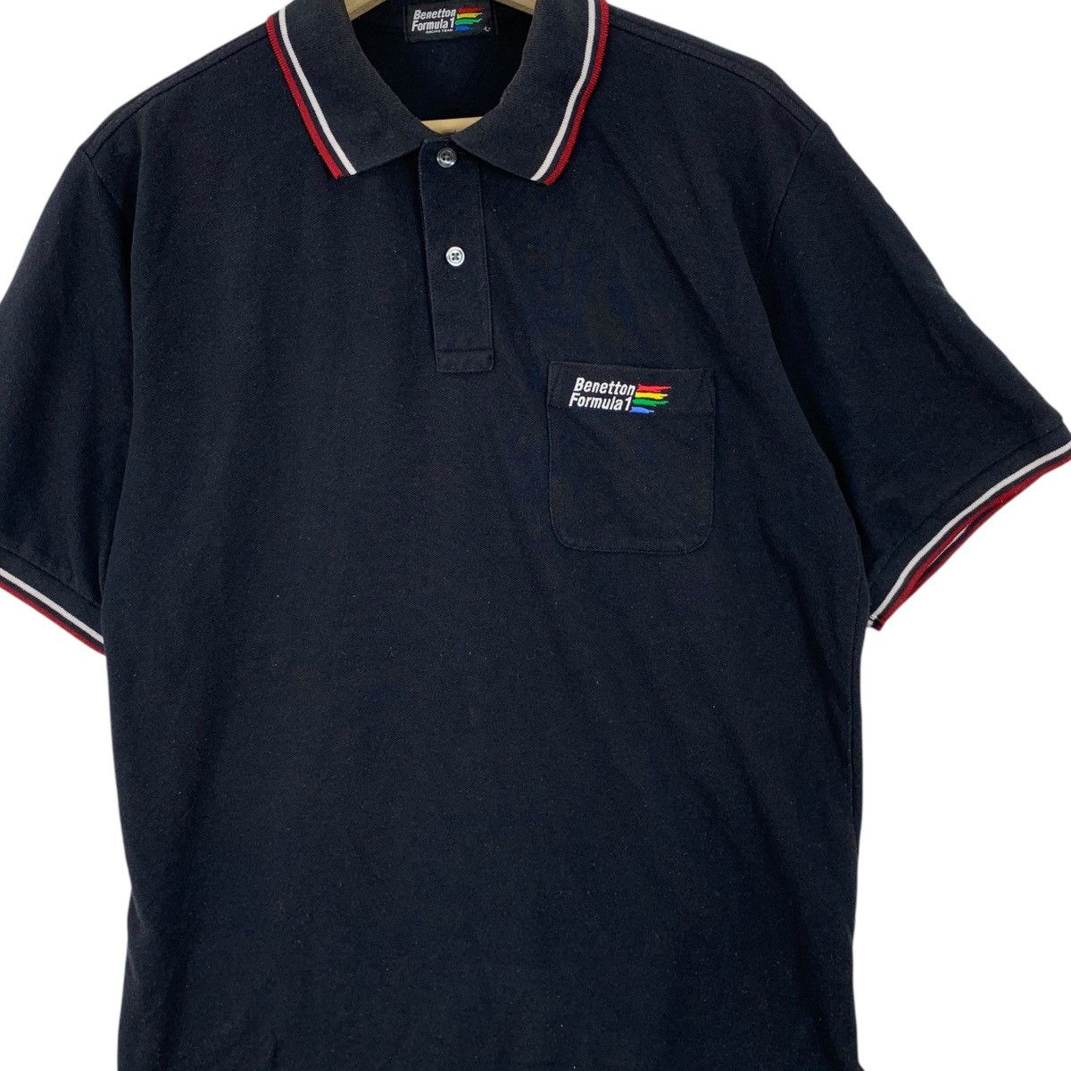 Benetton Vintage BENETTON FORMULA 1 Racing Team Polo Tee Shirt Top Size US L / EU 52-54 / 3 - 3 Thumbnail