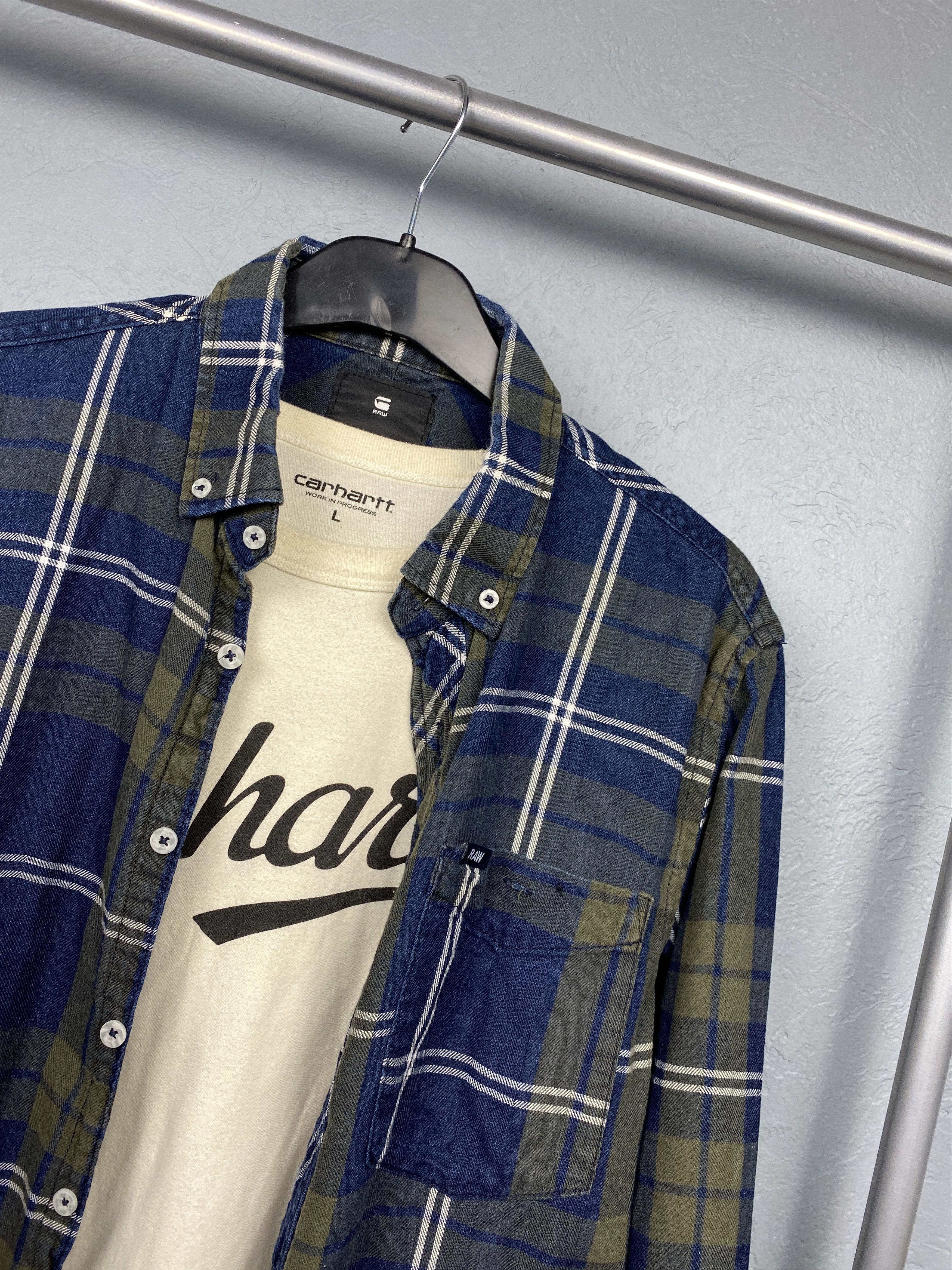 G-Star G Star Raw Mens Flannel Plaid Shirt Size US M / EU 48-50 / 2 - 2 Thumbnail
