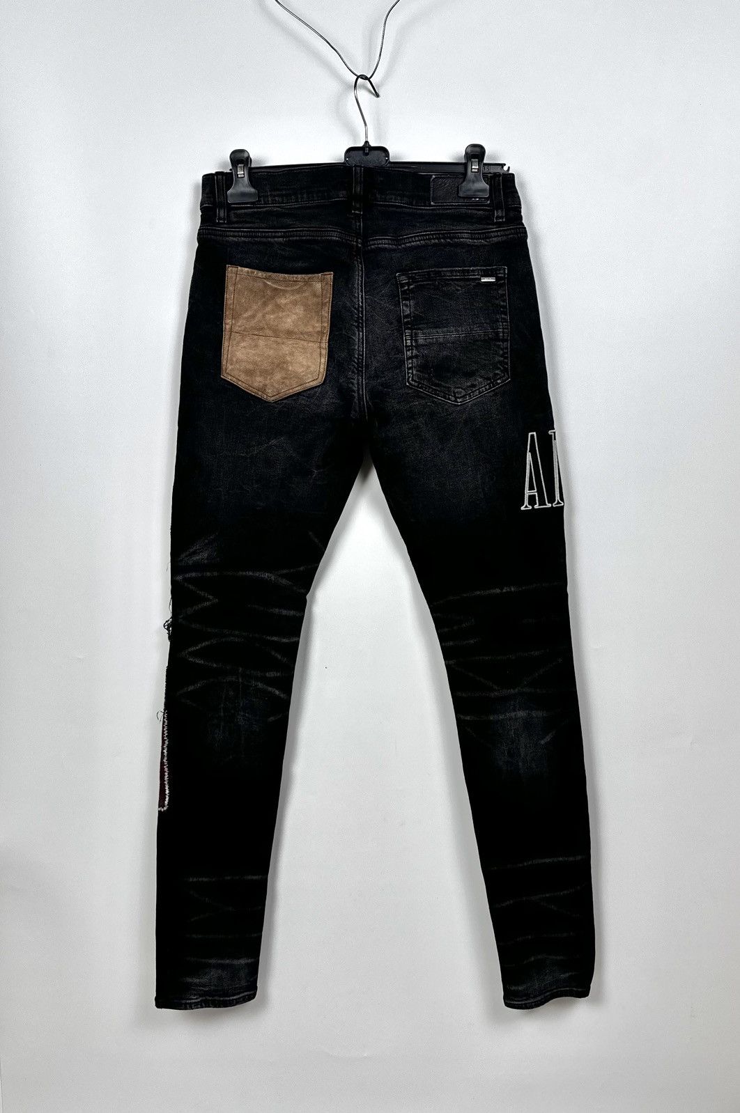 Amiri Amiri Grunge Patch Black Jeans Size US 33 - 8 Thumbnail
