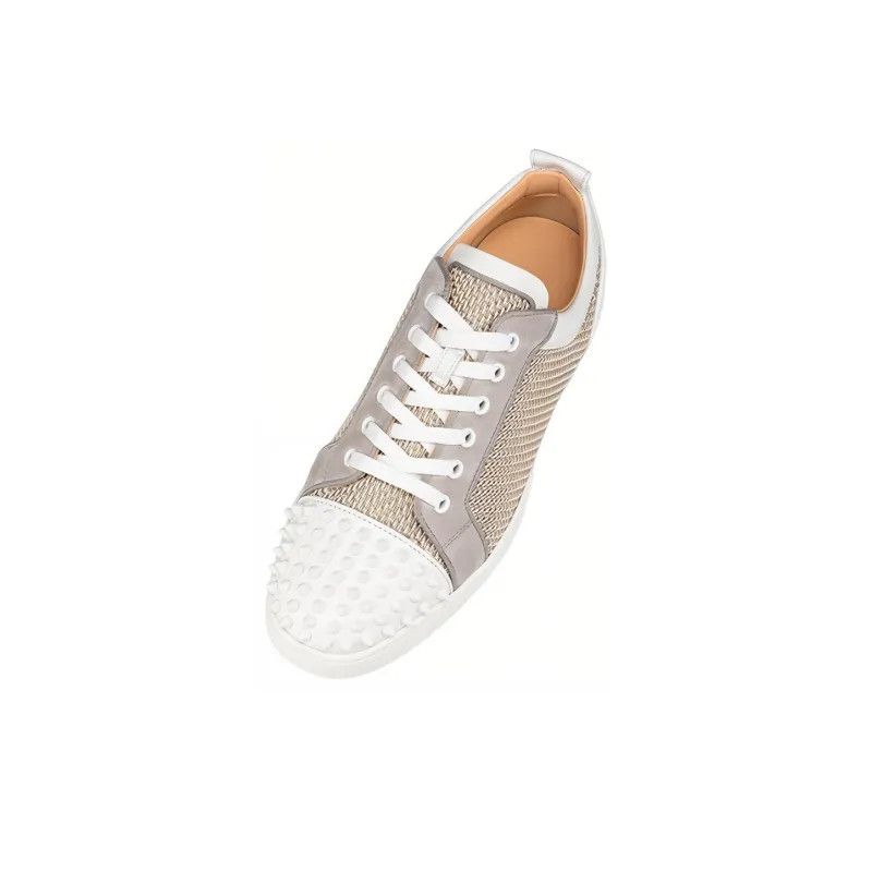 Christian Louboutin o1s1wg110924-louis-junior-spikes-sneaker-in-Grey/white Size US 11 / EU 44 - 3 Thumbnail