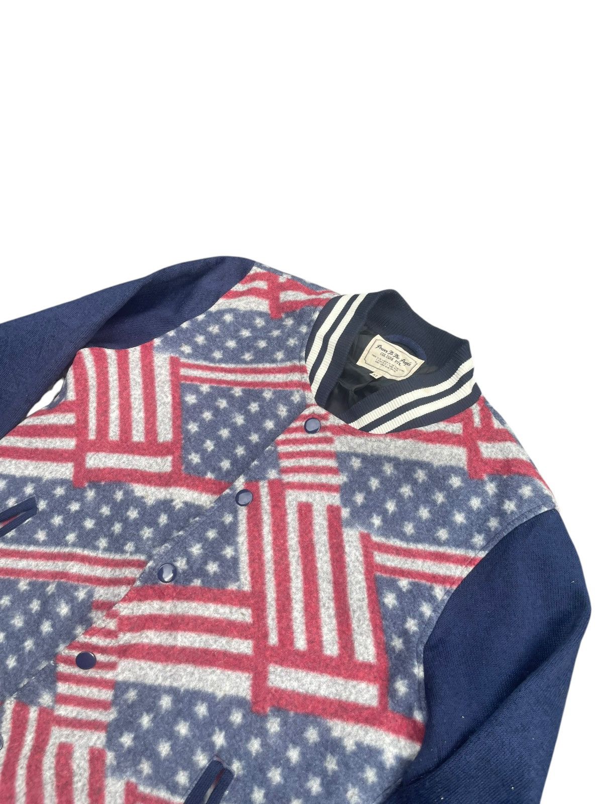 Japanese Brand Varsity Power To The People American Flag Jacket Size US M / EU 48-50 / 2 - 2 Thumbnail
