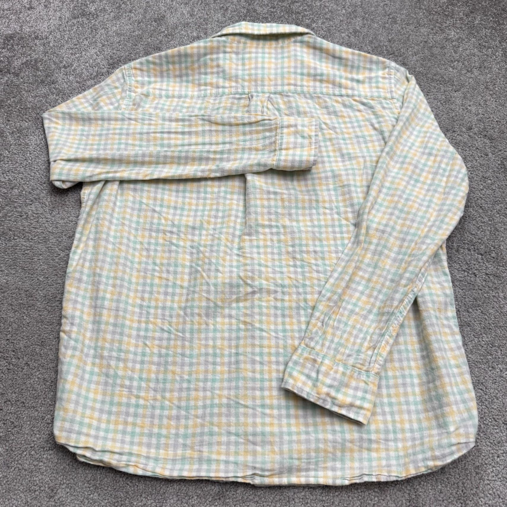 Nomad Bixby Nomad Regular Fit Flannel Shirt Men Large Pastel Yellow Green Plaid Casual Shirt Size US L / EU 52-54 / 3 - 2 Thumbnail