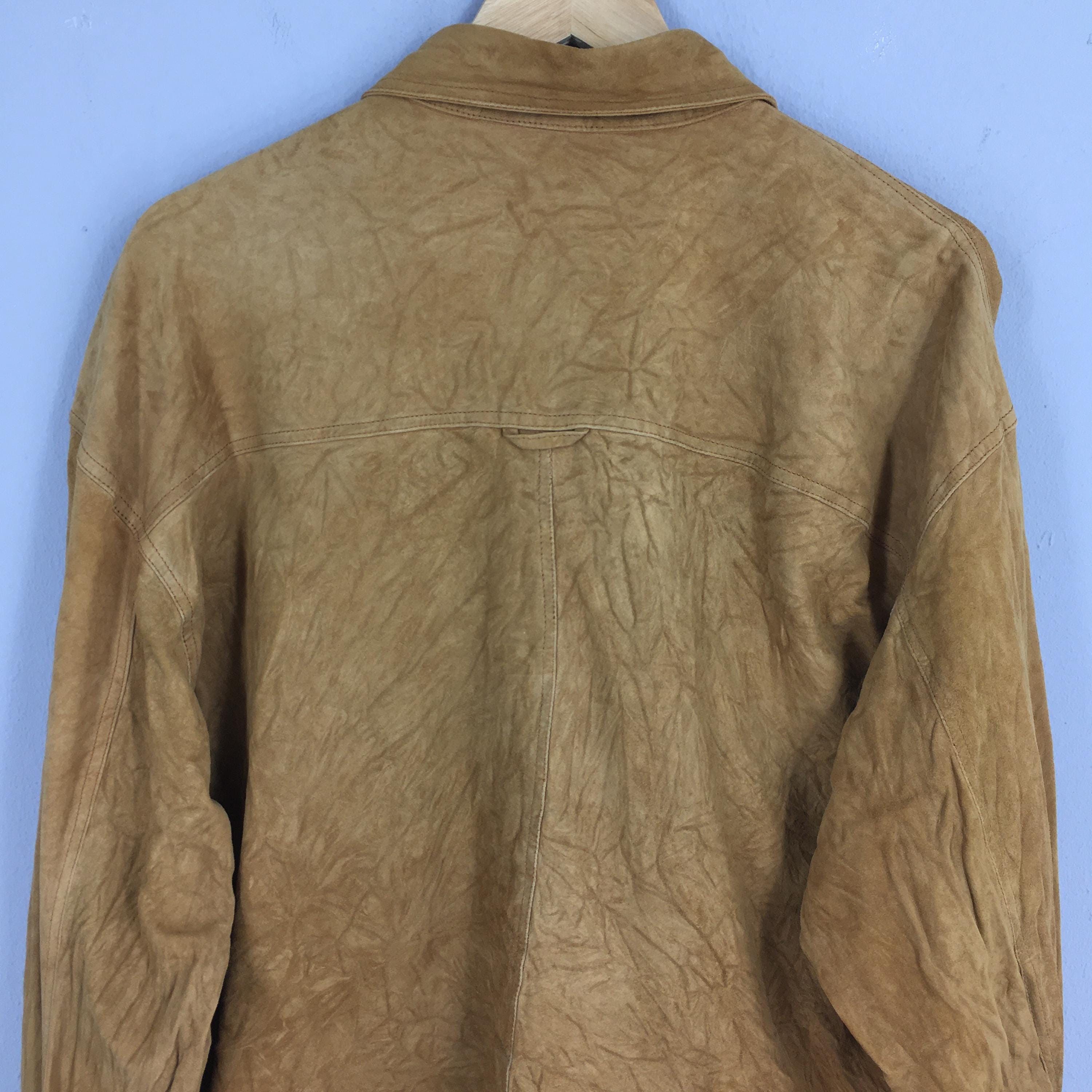 Vera Pelle × Vintage 1980s Vera Pelle Plain Brown Suede Leather Shirt XLarge Size US XL / EU 56 / 4 - 9 Thumbnail