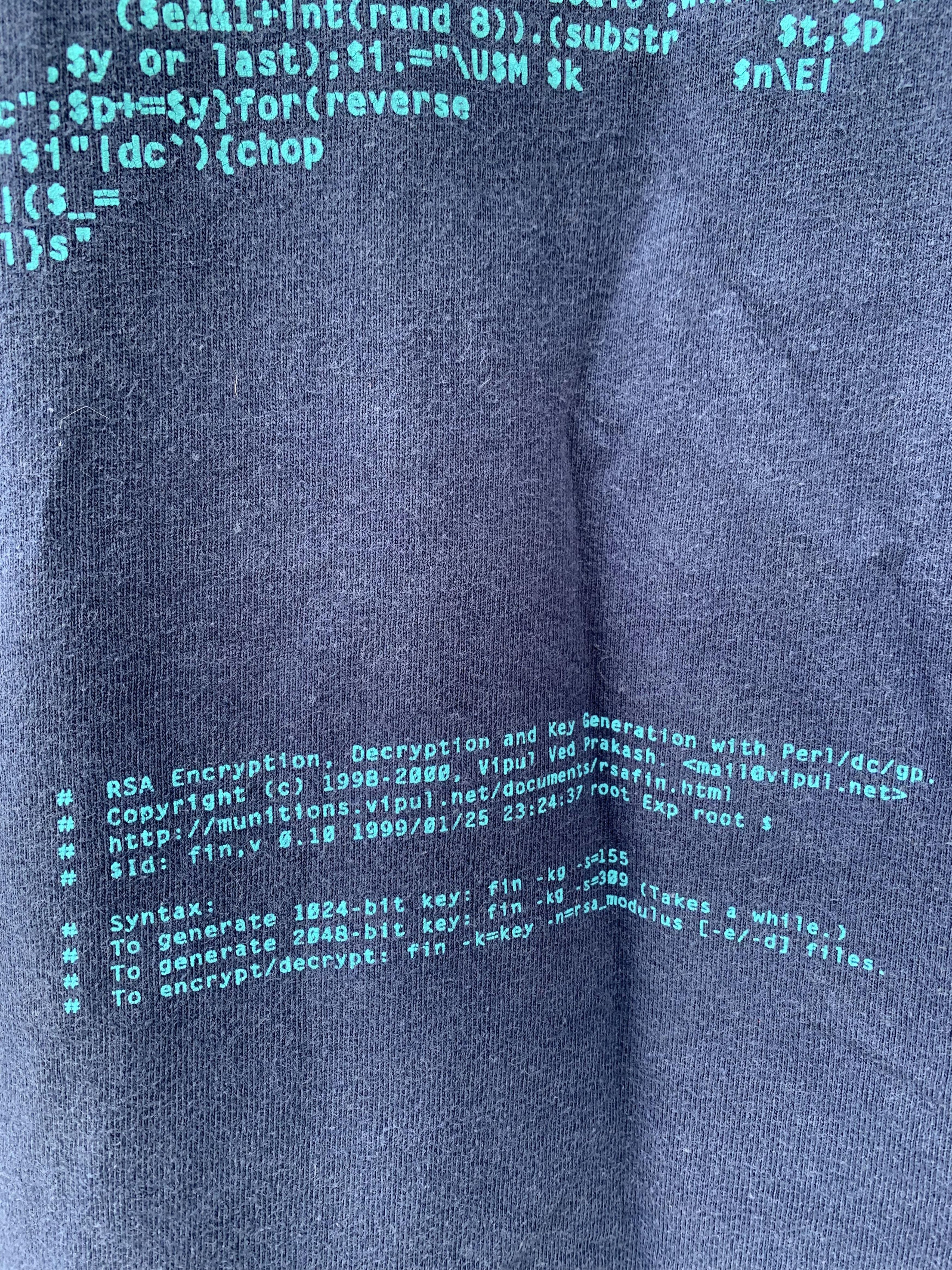 Hanes × Vintage Vipul Ved Prakash RSA encryption t shirt Size US XL / EU 56 / 4 - 8 Thumbnail