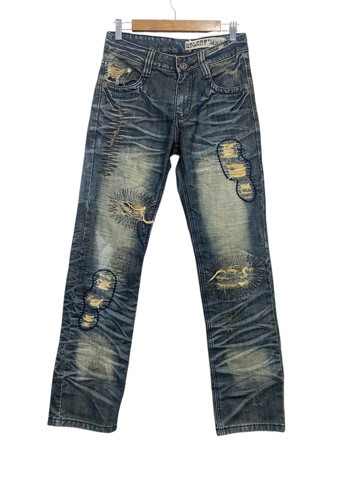 Japanese Brand These jeans feature a distressed and punk-inspired design, Size US 30 / EU 46 - 1 Thumbnail