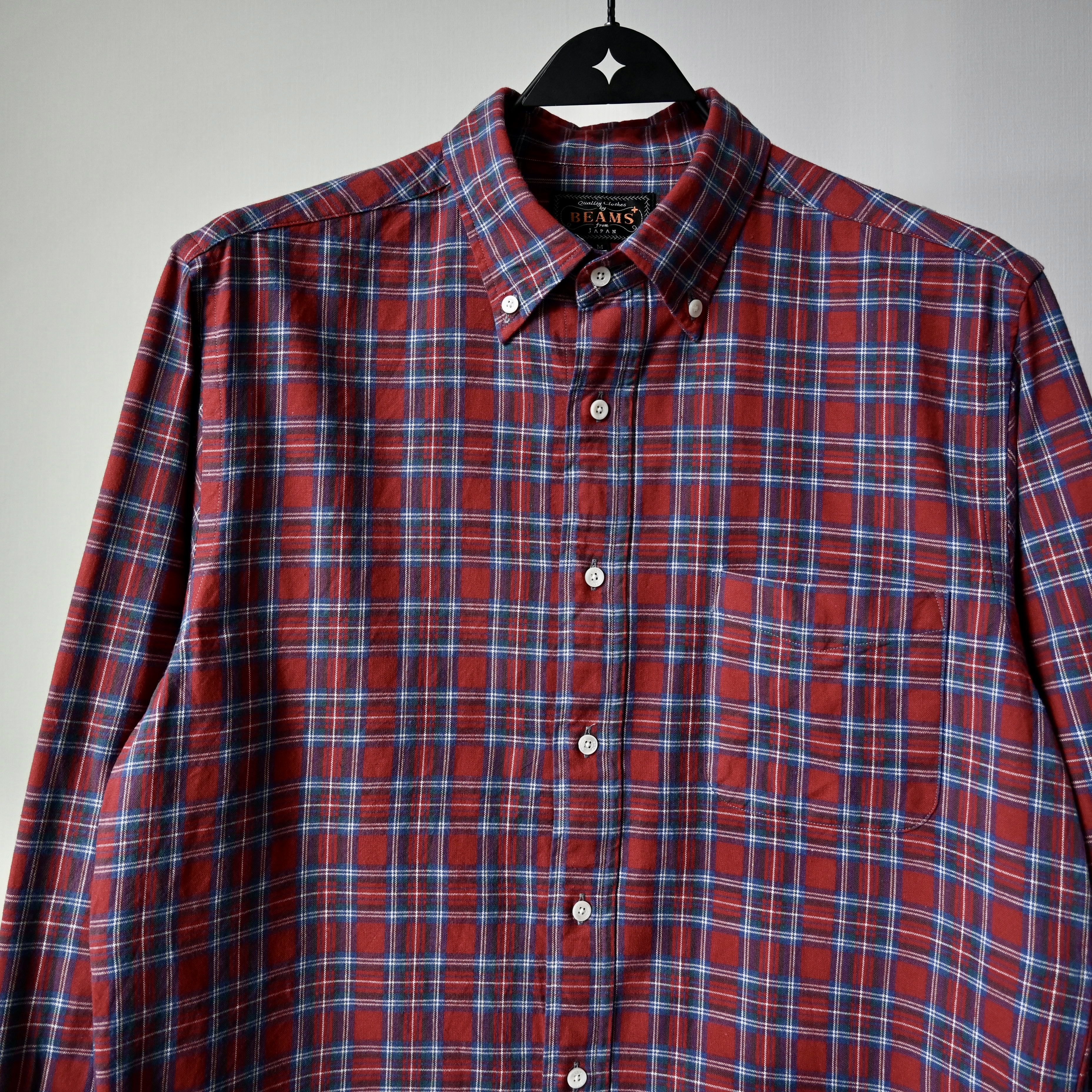 Beams Plus BEAMS Plus red tartan Oxford BD shirt, made in Japan Size US M / EU 48-50 / 2 - 5 Thumbnail