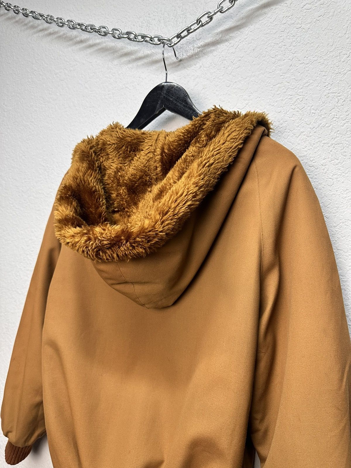 If Six Was Nine Vintage Brown Bomber Jacket Fleece Lined 90s Workwear LGB Size US M / EU 48-50 / 2 - 6 Thumbnail