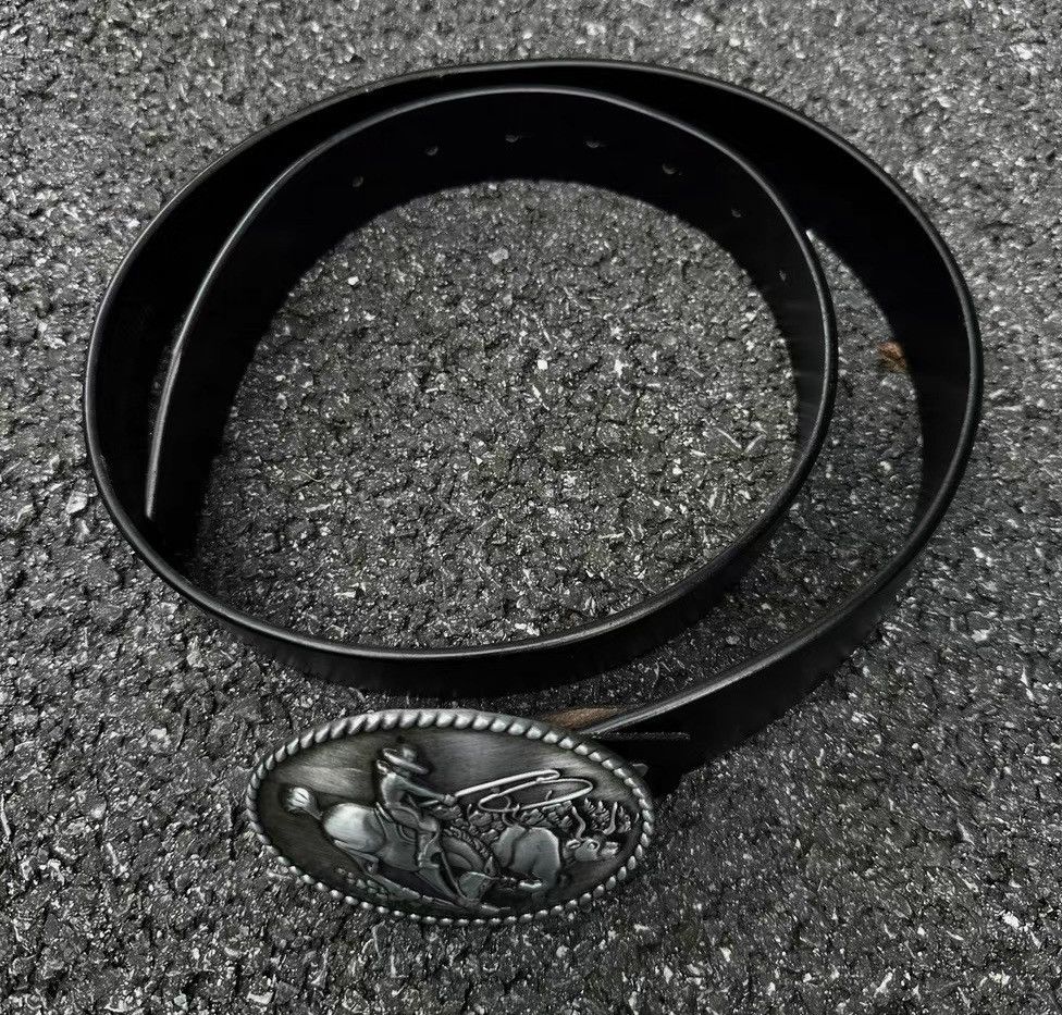 Japanese Brand × Vintage Outdoor retro western cowboy leather buckle belt Size ONE SIZE - 3 Thumbnail