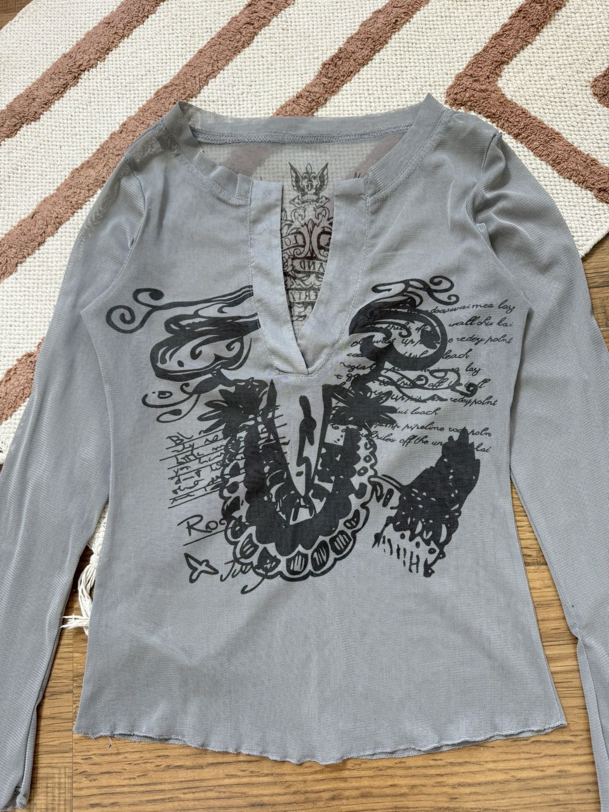 Vintage VINTAGE PRINTED MESH LONG SLEEVE Size M / US 6-8 / IT 42-44 - 4 Thumbnail