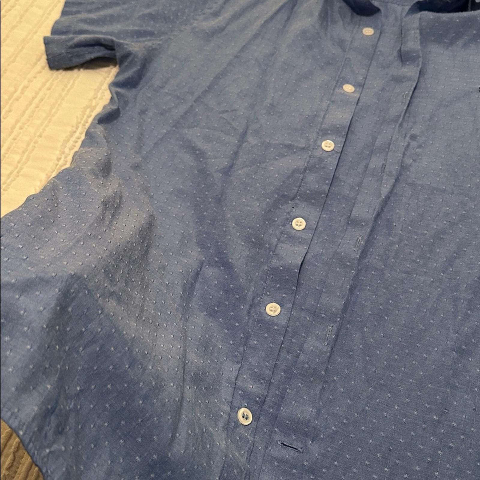 SKECHERS Sketch Small Men's Short Sleeve Swiss Dot Silk Shirt $175 Size US S / EU 44-46 / 1 - 4 Thumbnail