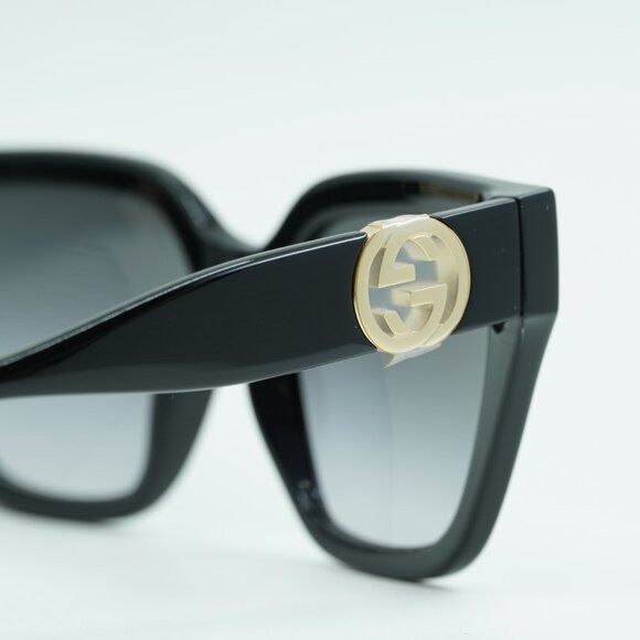 Gucci Gucci GG1023S 008 Sunglasses Black Cat Eye Frame, Grey Size ONE SIZE - 8 Thumbnail