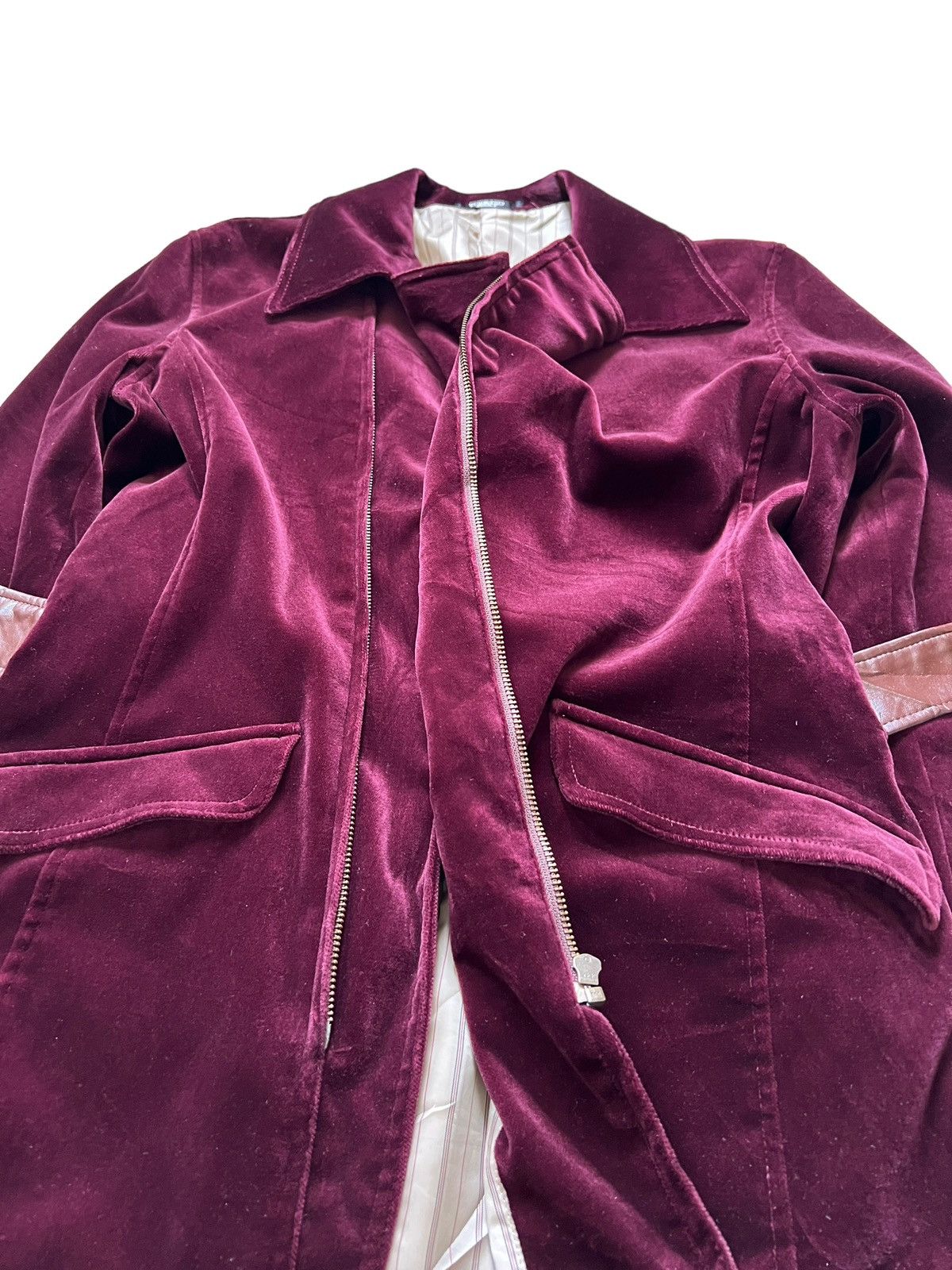Tornado Mart 1990 Tornado Mart Double Collar Velvet Zipper Jacket Size US M / EU 48-50 / 2 - 16 Thumbnail