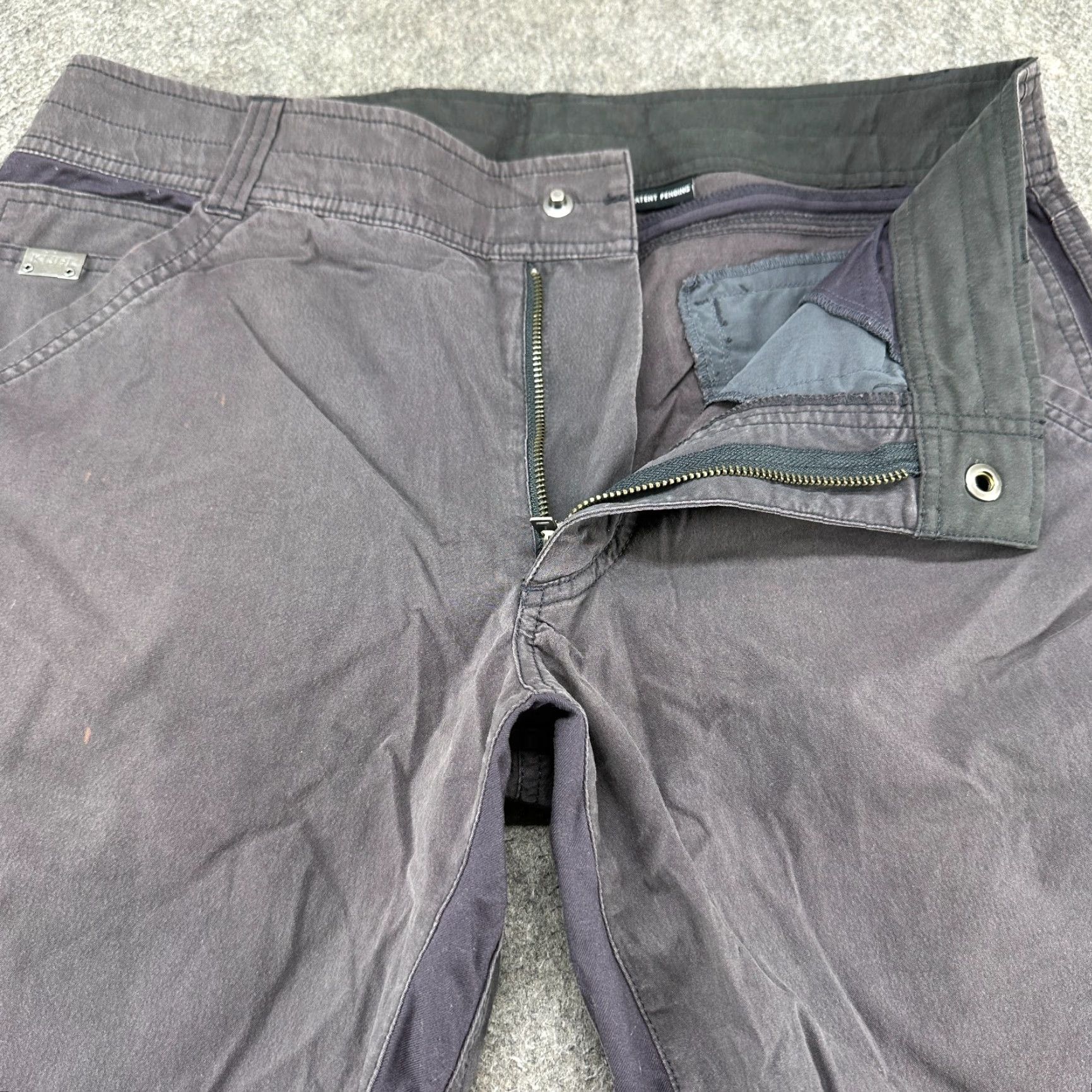 Vintage Kuhl Pants Mens 34x30 Grey Carpenter Straight Cotton Nylon Stretch Hiking Pants Mens Regular 90s Logo USA Vietnam Grey Size US 34 / EU 50 - 2 Thumbnail