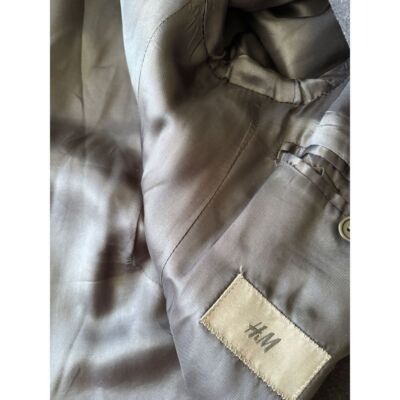 H&M Designer Navy Blue Wool Long Coat Classic Overcoat 34R Forma Size S / US 4 / IT 40 - 8 Thumbnail