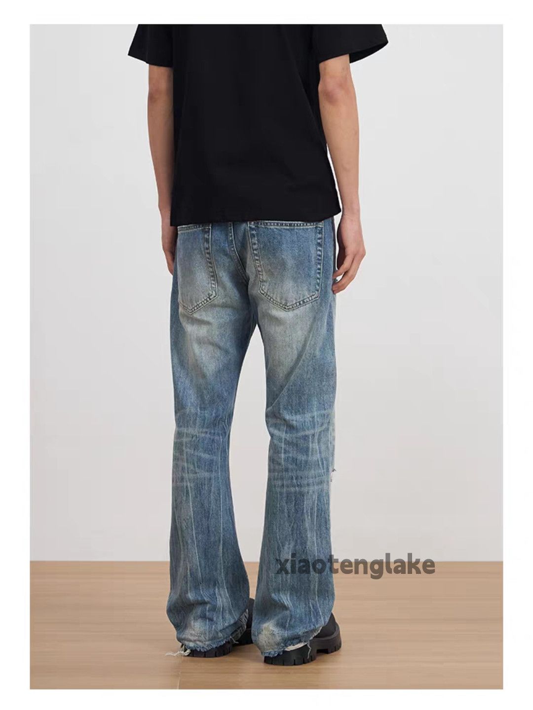 Jean xz utility vintage distressed faded punk grunge ripped jeans Size US 32 / EU 48 - 5 Thumbnail