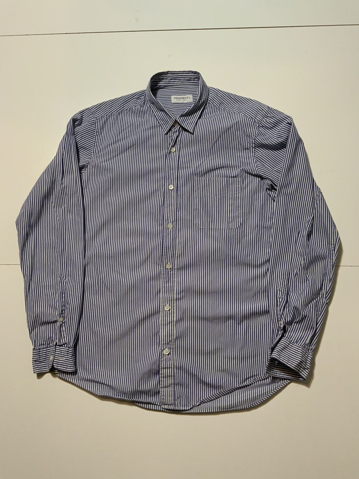 President's $349 Presidents P’s Giza Cotton Popeline Stick Stripe Shirt Size US L / EU 52-54 / 3 - 1 Thumbnail