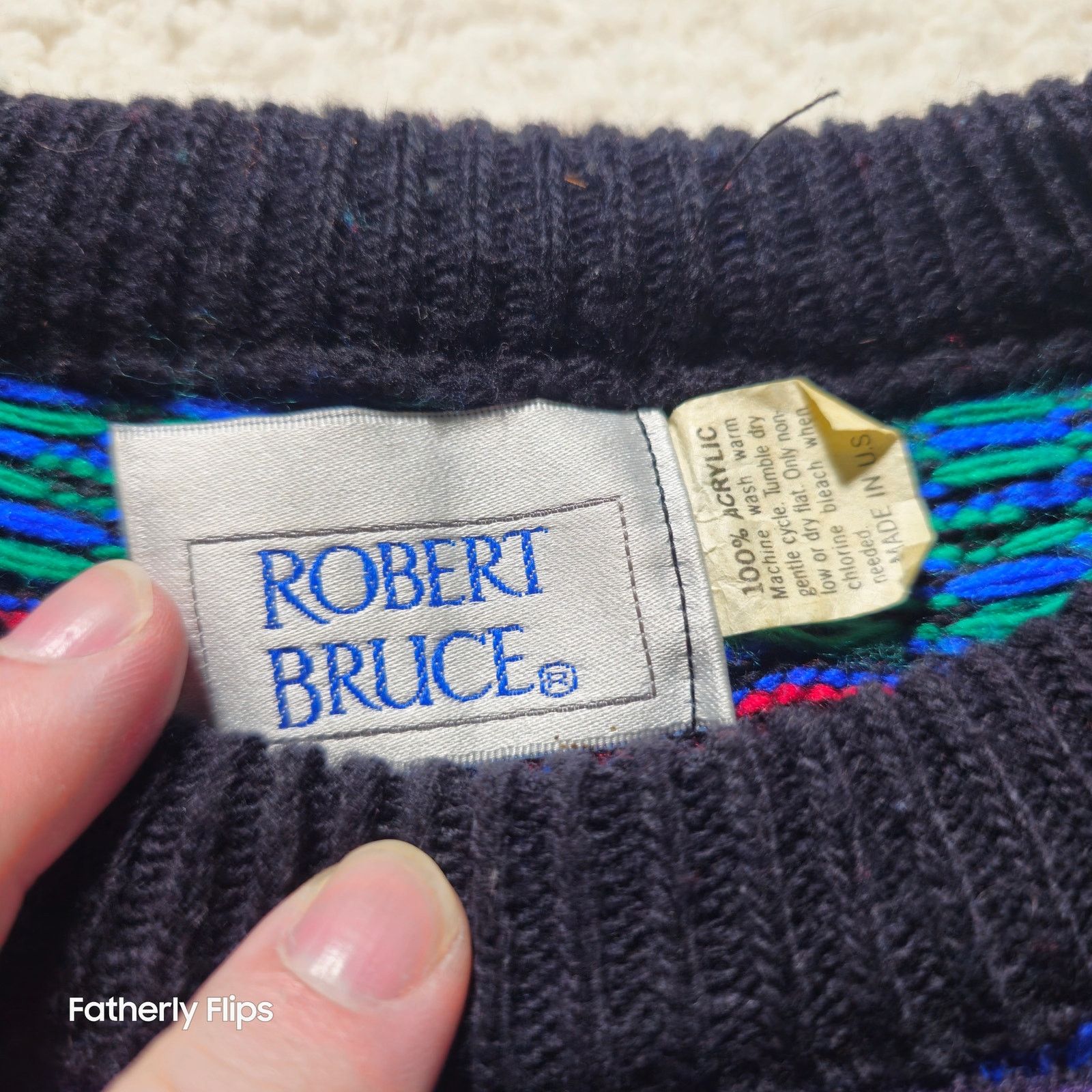 Robert Bruce Vintage Robert Bruce Geometric Knit Sweater Mens M USA Made Size US M / EU 48-50 / 2 - 5 Thumbnail
