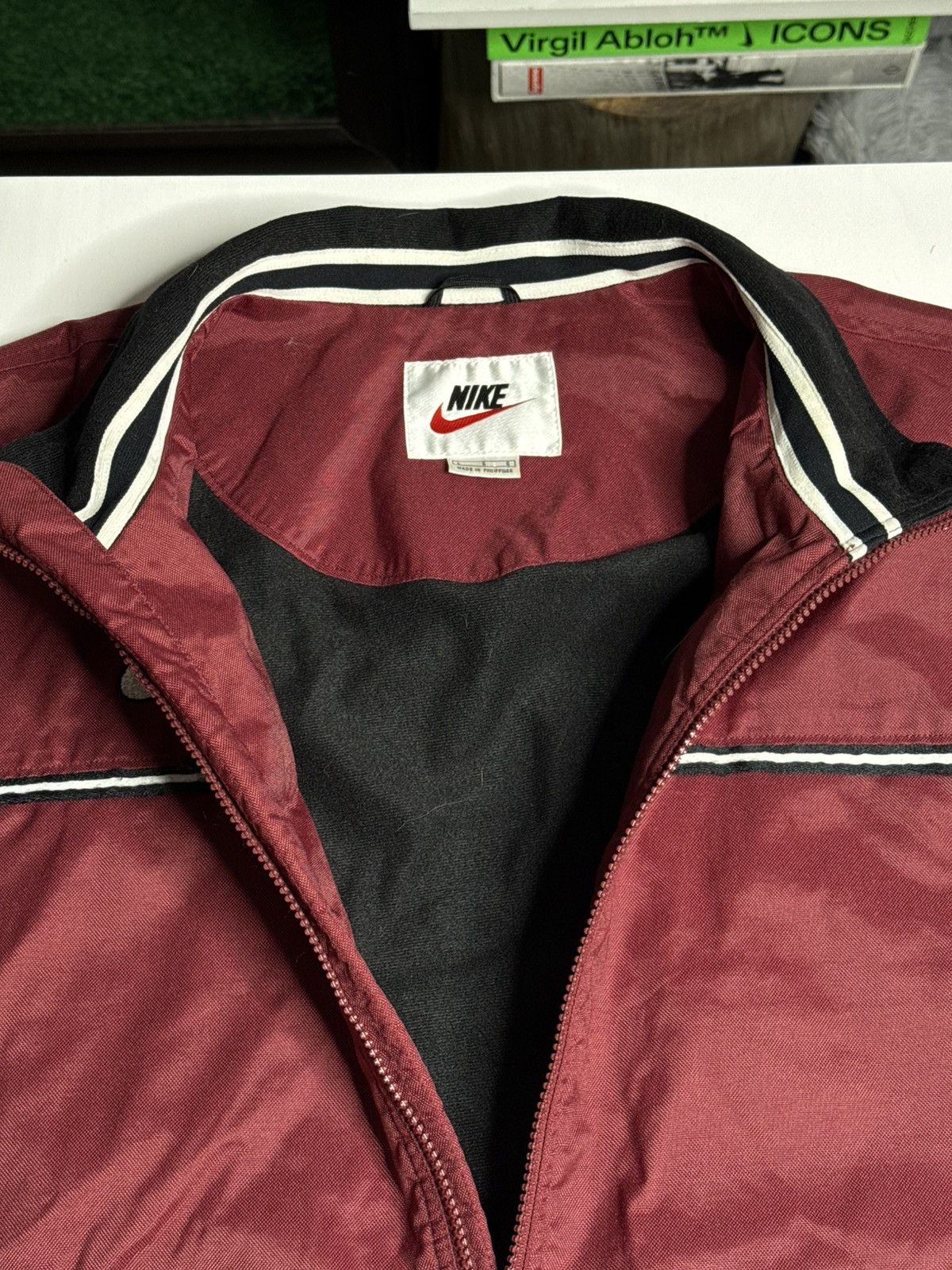 Nike VINTAGE Y2K Nike Heavy Stadium Jacket “Burgundy” [L] PREOWNE Size US L / EU 52-54 / 3 - 7 Thumbnail