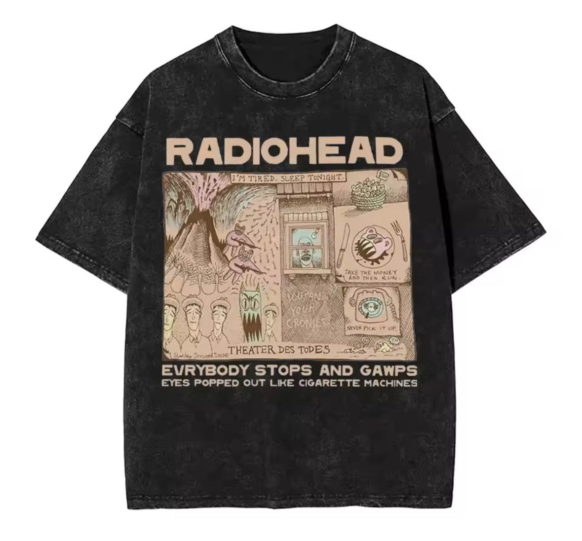 Japanese Brand Y2K Monster Radiohead Print Washed Short Sleeve T-Shirt Size US S / EU 44-46 / 1 - 1 Thumbnail