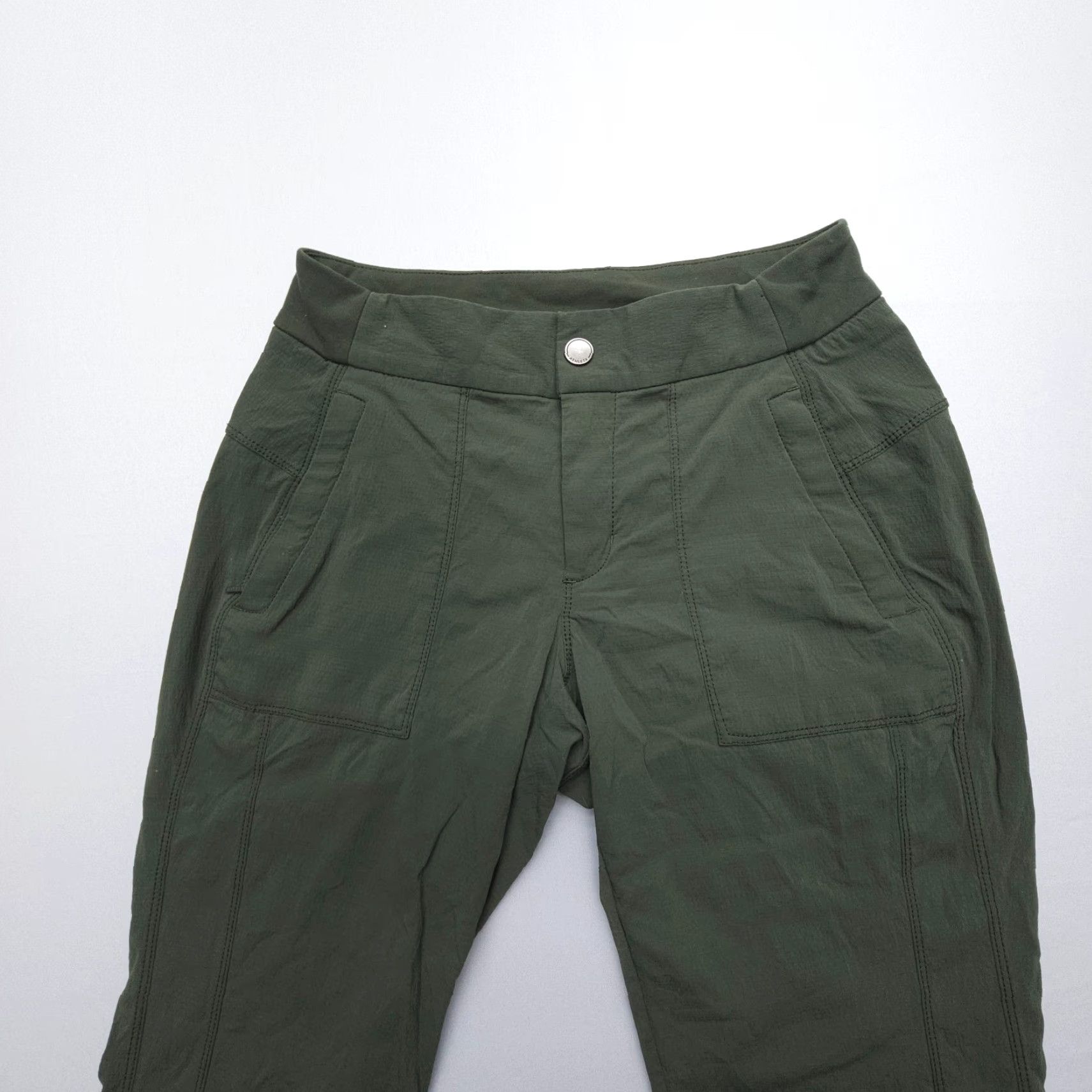 Athleta Athleta Trekkie Crop Pants Womens 2 Green Ripstop Hiking Travel Stretch Size 26" / US 2 / IT 38 - 3 Thumbnail
