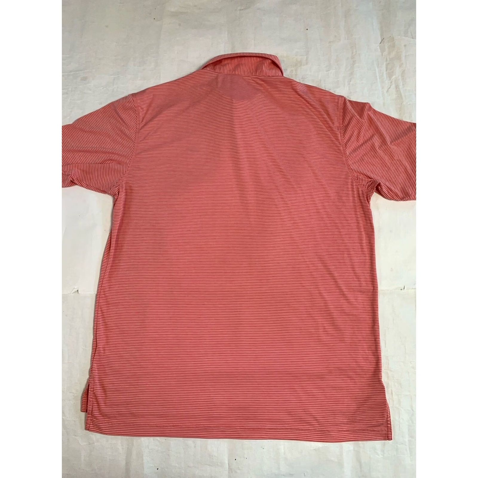 Peter Millar Peter Millar Featherweight Polo Mens Large Pink Striped Performance Golf Rugby Shirt Size US L / EU 52-54 / 3 - 3 Thumbnail