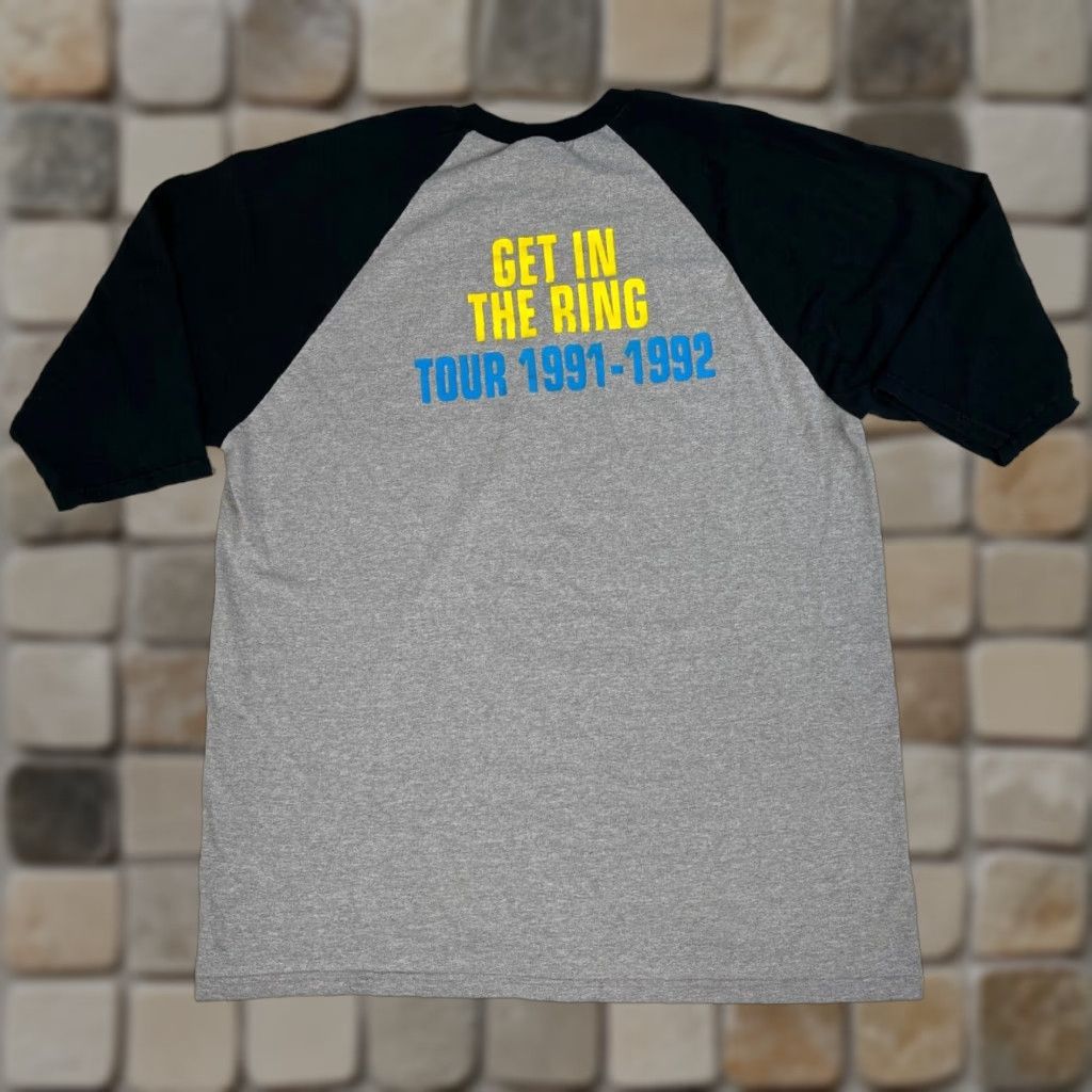 Anvil VINTAGE Guns N' Roses Get in the Ring Tour 1991-1992 Anvil Sz 2X Baseball Tee Shirt Men 2X Gray and Black 90s Band Music T-Shirt Size ONE SIZE - 1 Thumbnail