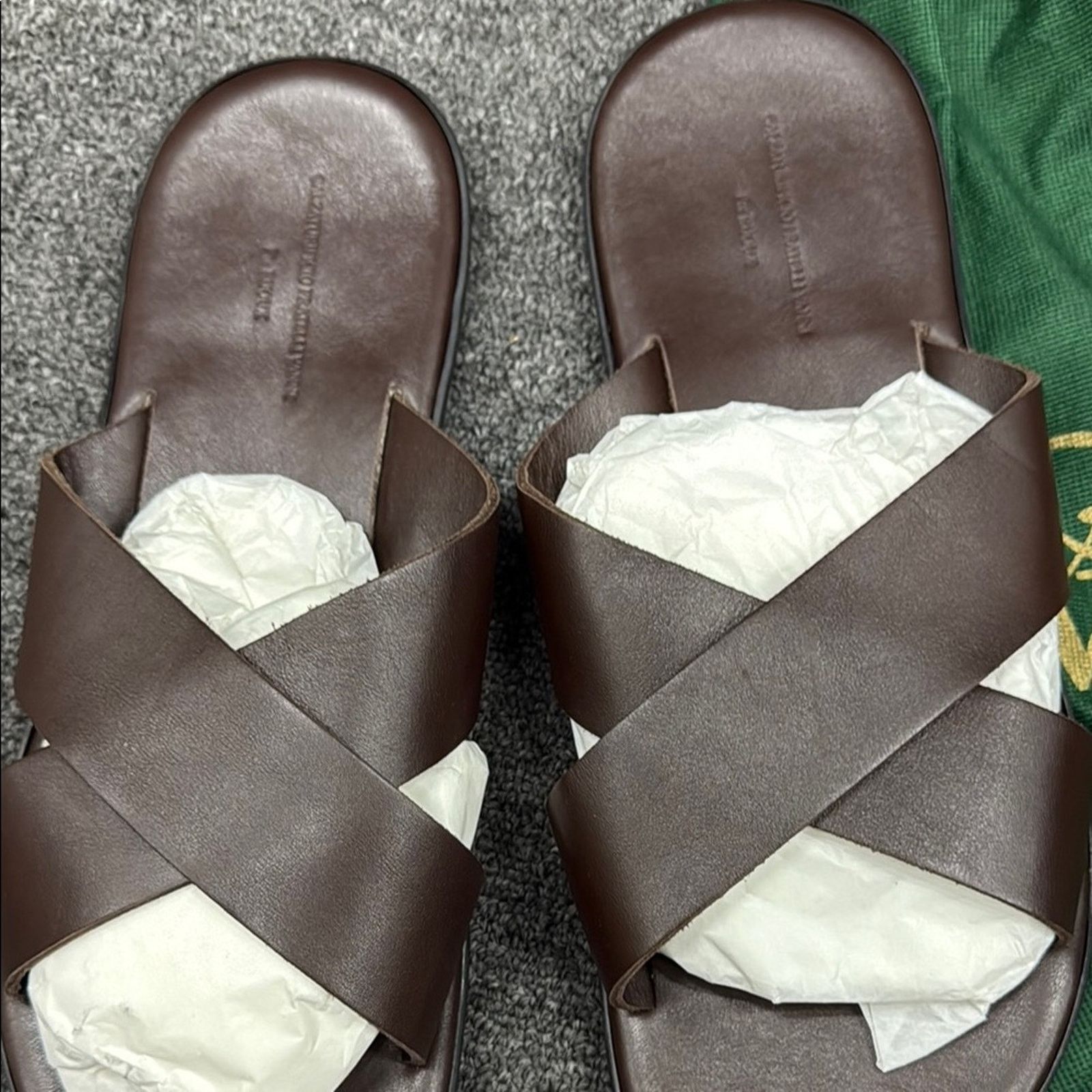 Fratelli Rossetti NWT Fratelli vanni for Rijoux Brown Leather Slides 11.5 EU44 Size US 11.5 / IT 41.5 - 3 Thumbnail