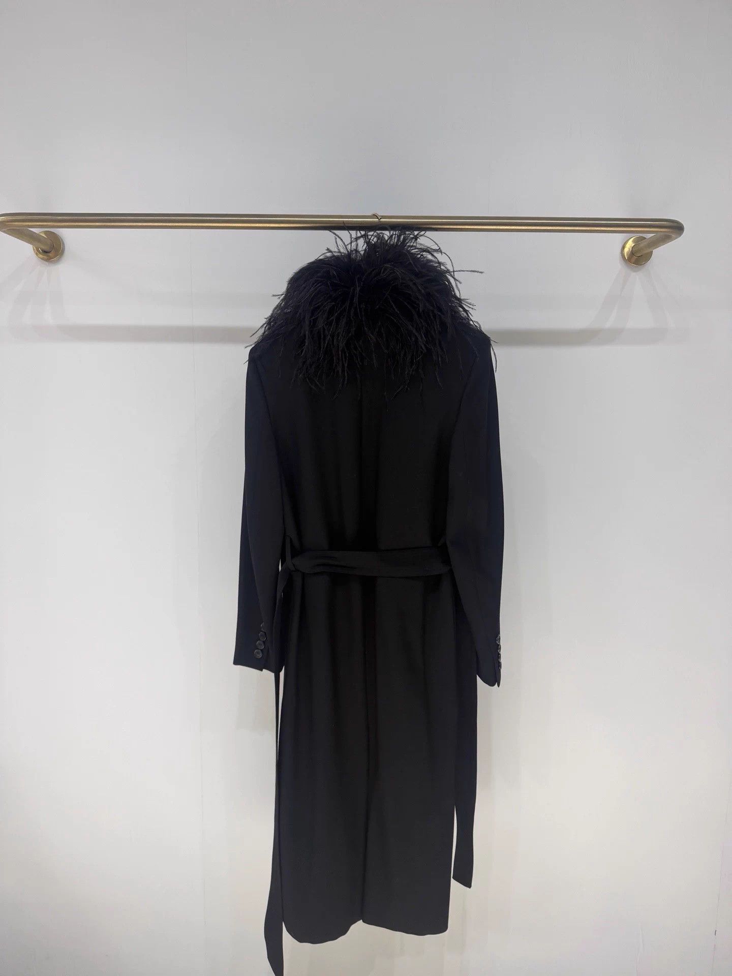 Saint Laurent Paris SLP Ostrich Feather Trench Coat New FR38 Size S / US 4 / IT 40 - 8 Thumbnail