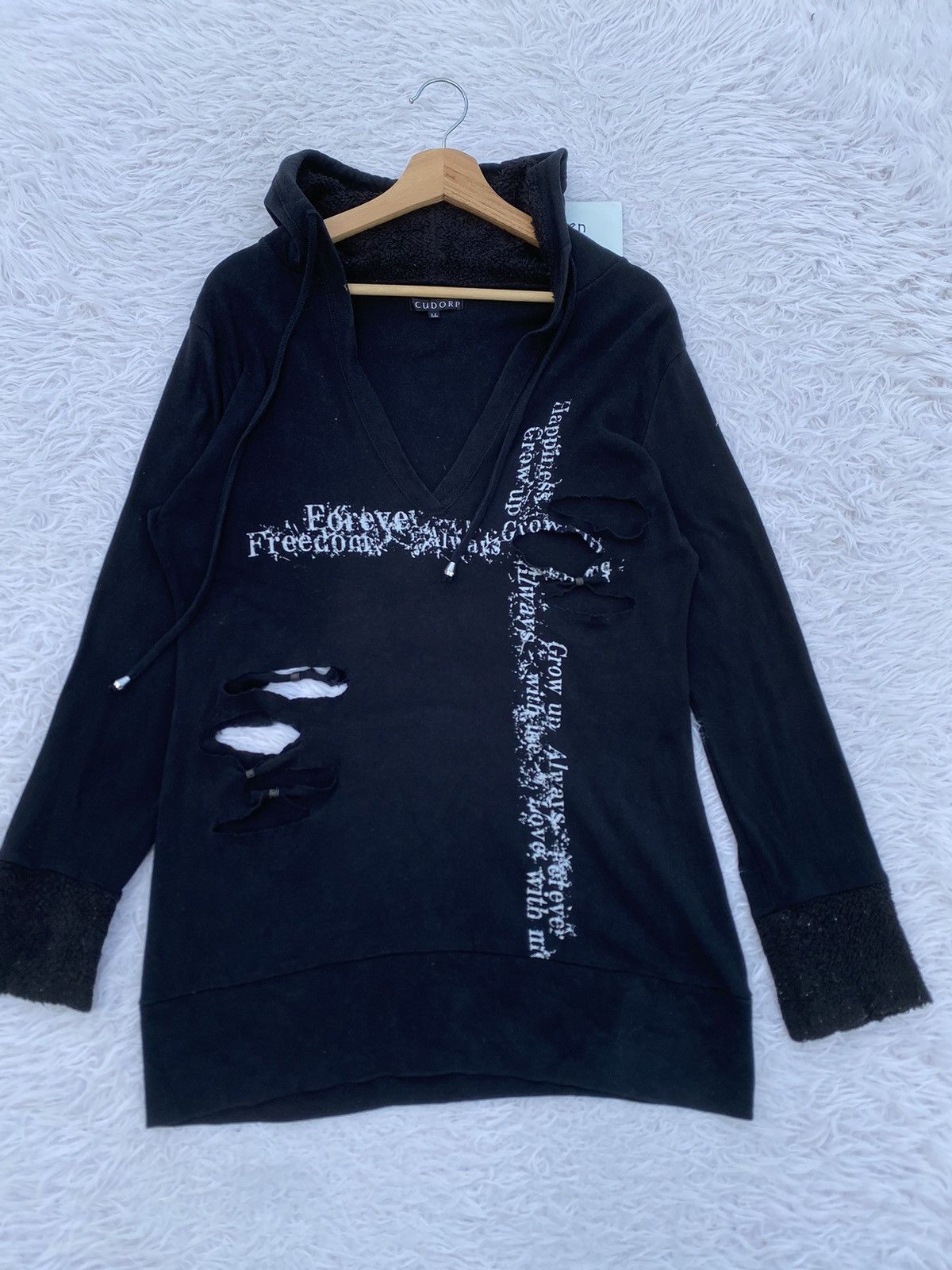 Japanese Brand Rare Vintage Japanese Brand Punk Design Hoodie Size L / US 10 / IT 46 - 4 Thumbnail