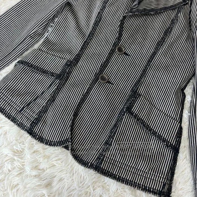 Comme des Garcons Comme Des Garcons Black and White Striped Blazer Jacket Size S / US 4 / IT 40 - 6 Thumbnail