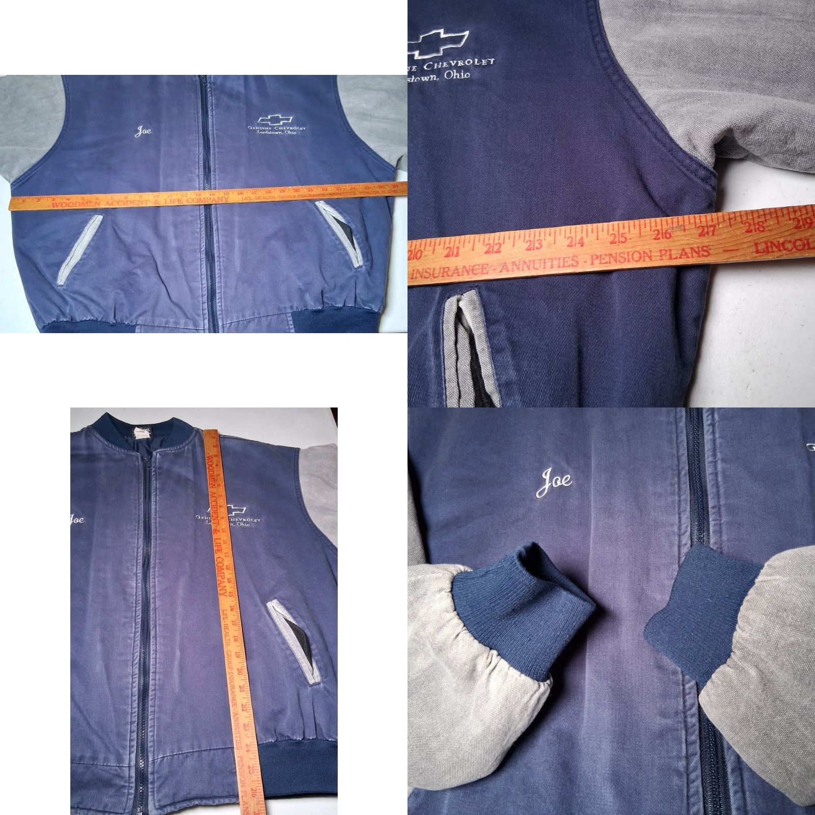 Vintage Genuine Chevrolet Bomber Jacket XL Men Blue Canvas Quilted USA Union Made JOE Embroidered Logo Vintage Workwear展 Size US XL / EU 56 / 4 - 9 Thumbnail