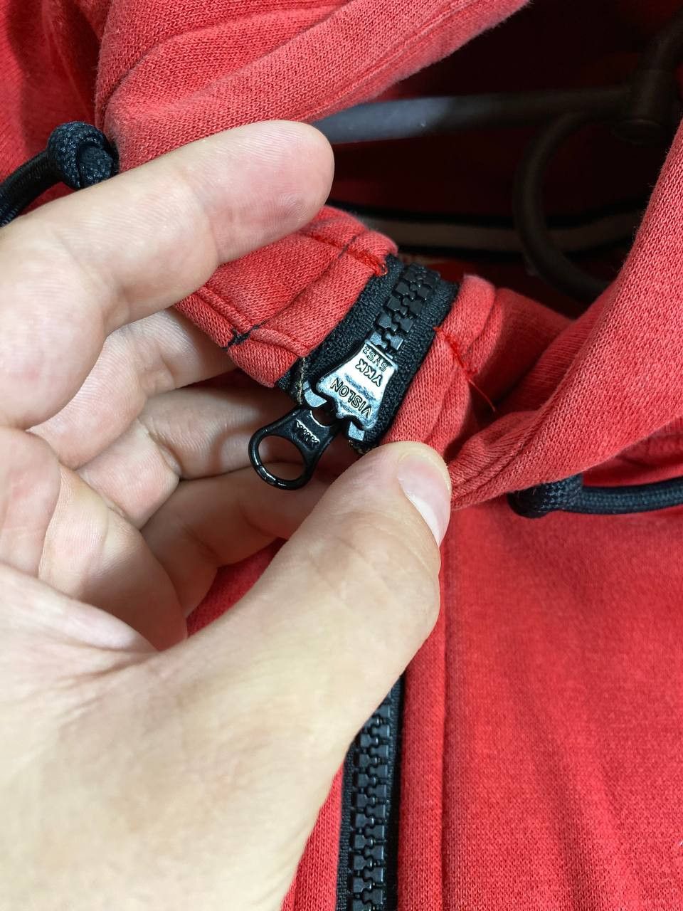 Nike × Vintage Crazy Vintage Y2K/2000s Red Nike Streetwear Hoodie! Size US M / EU 48-50 / 2 - 8 Thumbnail