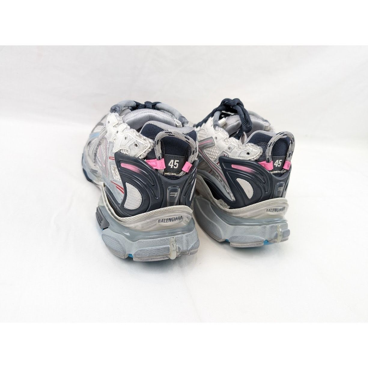 Balenciaga o1rshd1 Mesh Rubber Runners in Eggsh/Grey/Pink/Blue Size US 12 / EU 45 - 20 Thumbnail