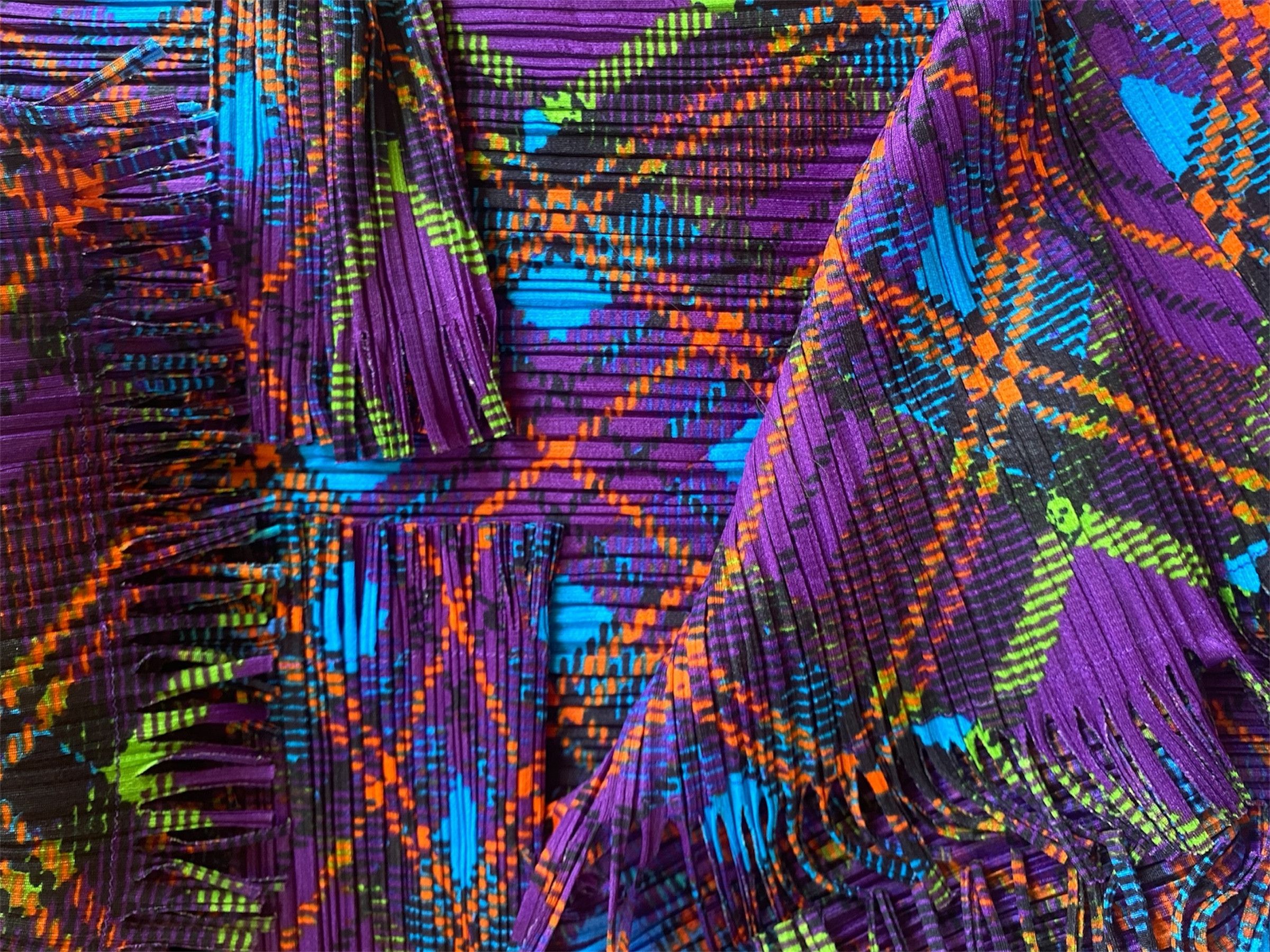 Issey Miyake ISSEY MIYAKE PLEATS PLEASE Argyle Print Fringe Size S / US 4 / IT 40 - 6 Thumbnail