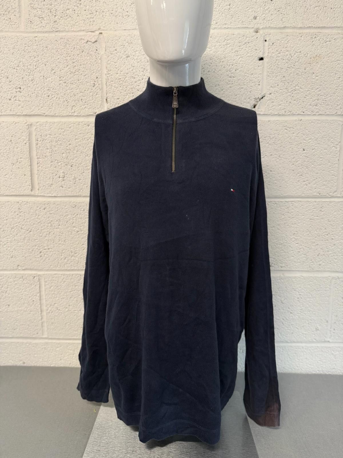Tommy Hilfiger Tommy Hilfiger Navy 1/4 Zip Neck Sweater Mens Size XL Size US XL / EU 56 / 4 - 1 Thumbnail
