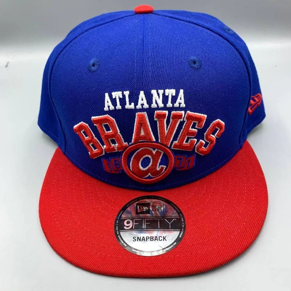 New Era Atlanta Braves Hat Men 9Fifty New Era MLB Snap Back Cap Size ONE SIZE - 1 Thumbnail