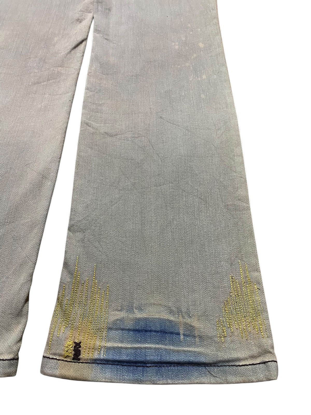 Japan Blue Vintage Max Blue Nice Wash Custom Embroidery Flare Jeans Size US 28 / EU 44 - 12 Thumbnail