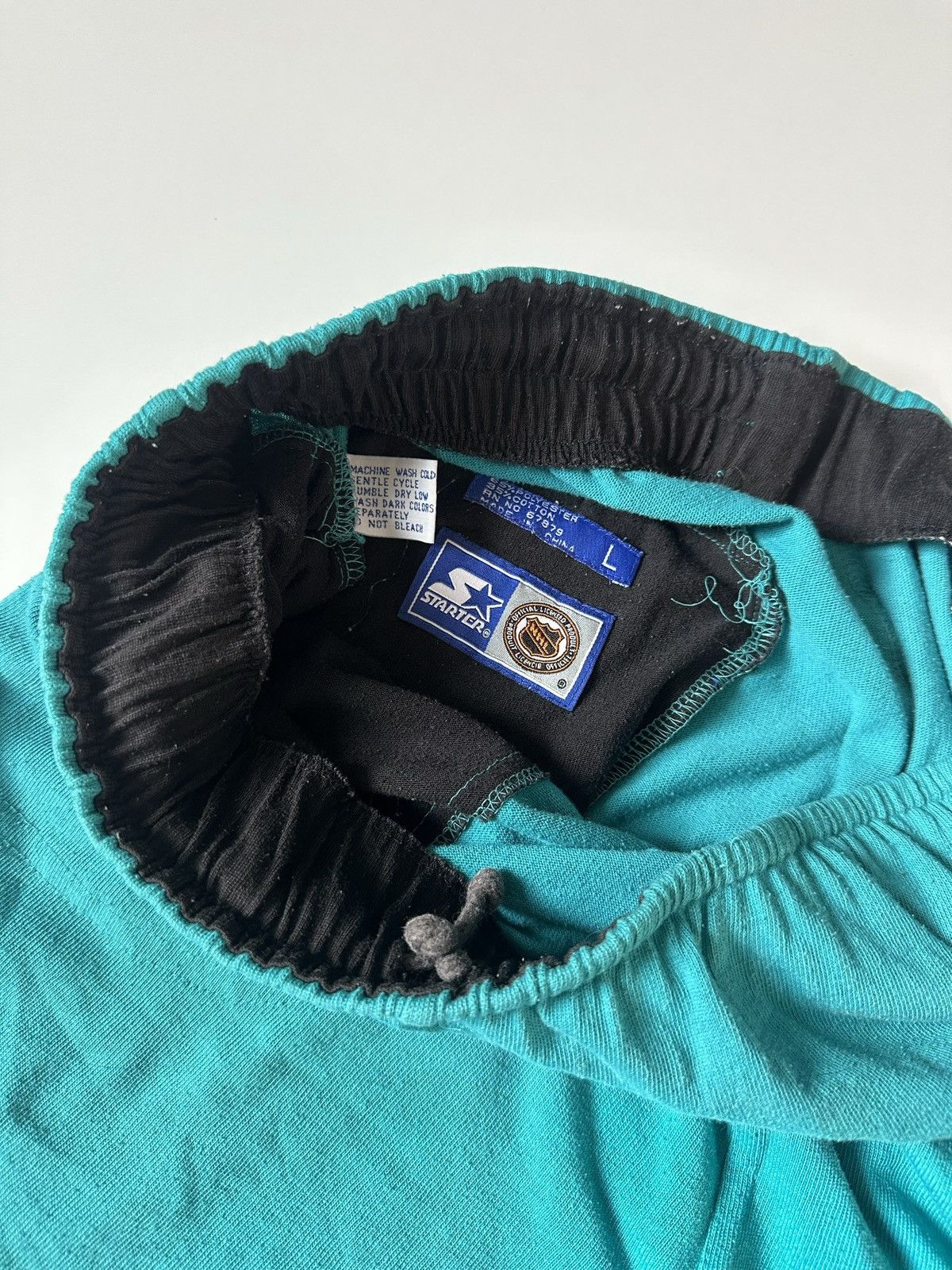 Starter × Vintage RARE Vintage Starter 90s San Jose Sharks Teal Blue Shorts L Size US 35 - 3 Thumbnail