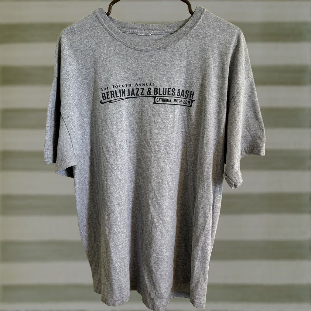 Vintage Berlin Maryland Jazz & Blues Festival T Shirt Mens XL Art Graphic Print Gray 2010s Vintage No N/A Size US XL / EU 56 / 4 - 1 Thumbnail