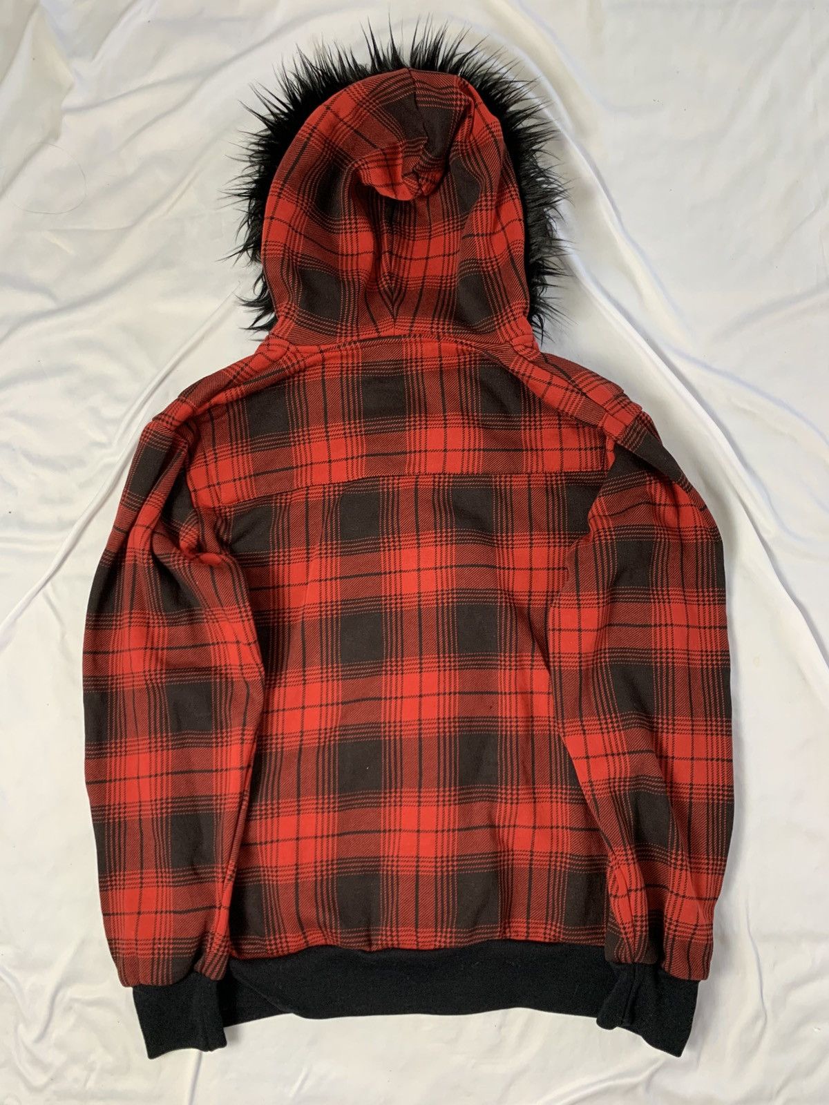 Le Grande Bleu (L.G.B.) Fur hoodie japanese style tartan vkei unfefined ifsx Size US L / EU 52-54 / 3 - 6 Thumbnail