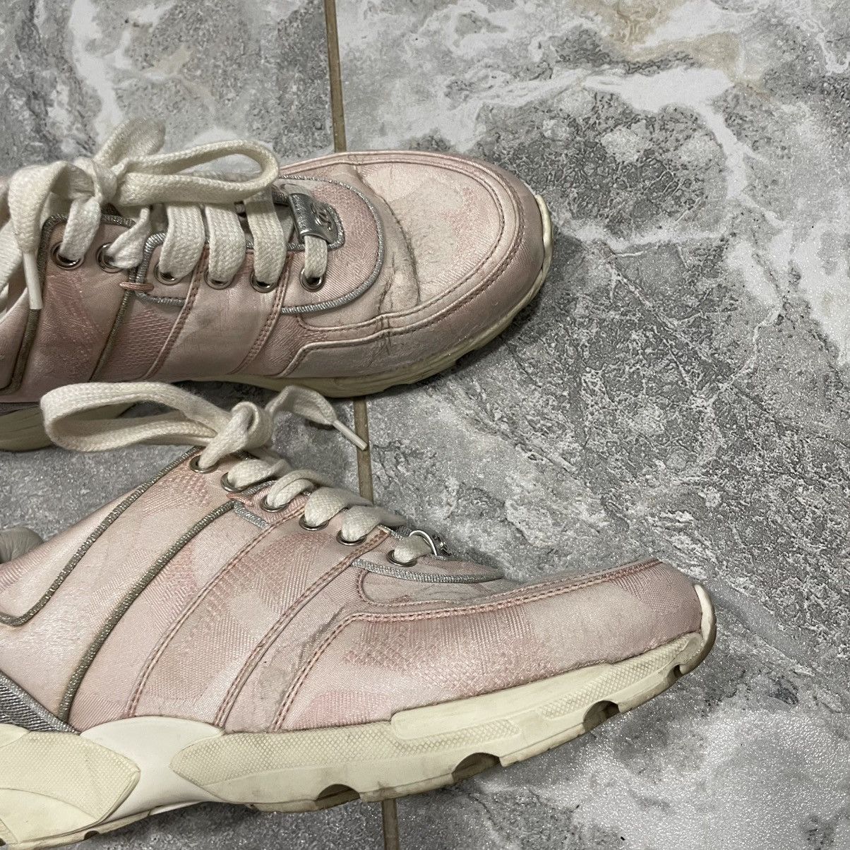 Chanel 37.5 Chanel Interlocking CC Trainer pink shoes sneakers glit Size US 7.5 / IT 37.5 - 3 Thumbnail