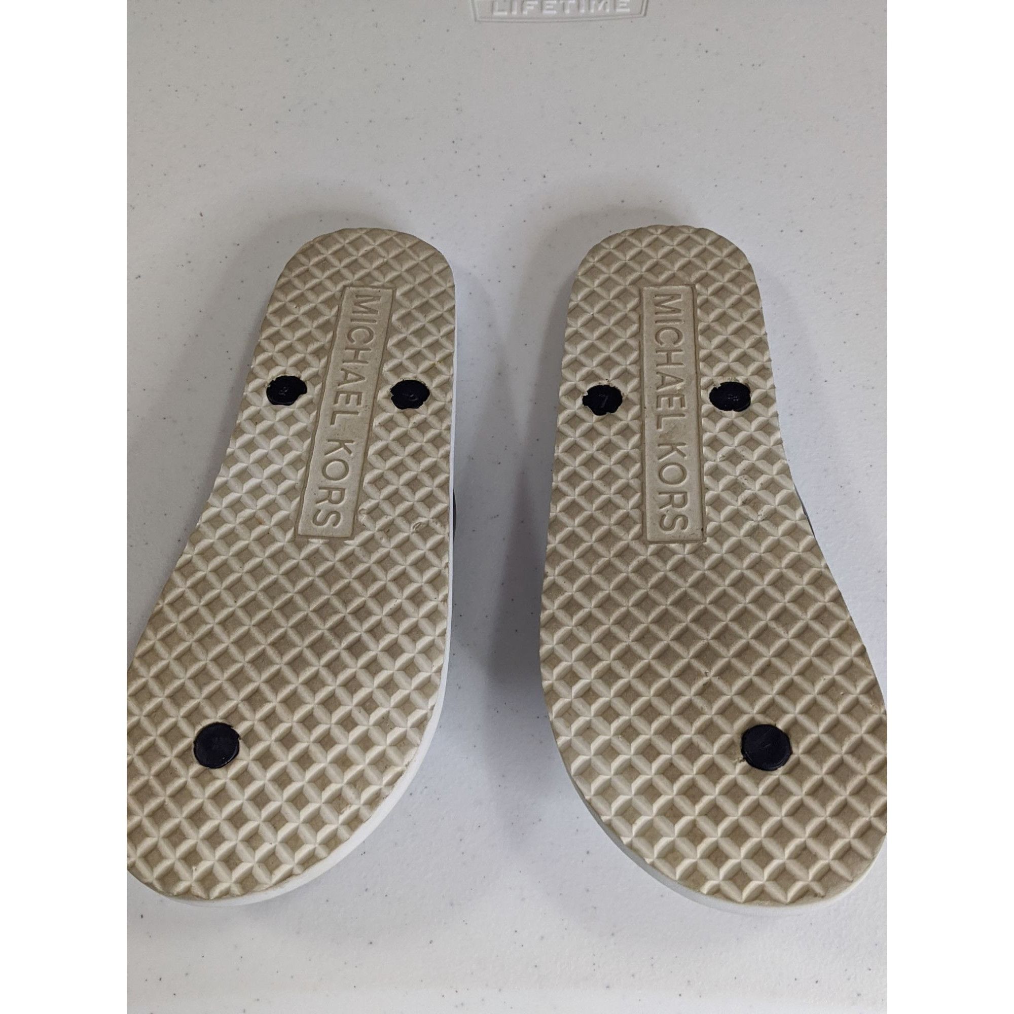 Michael Kors Michael Kors Womens Navy & White Flip Flops Size 8 With Logo Size US 8 / IT 38 - 4 Thumbnail