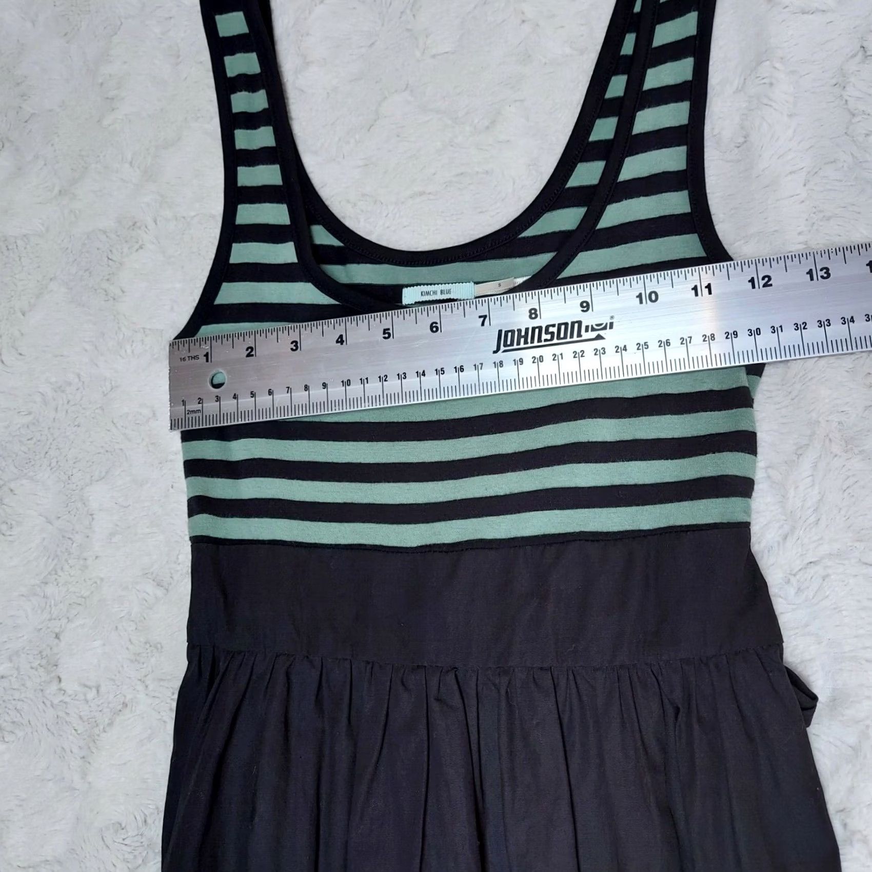 Vintage Kimchi Blue Womens Small Mini Dress Belted Sleeveless Striped Blue Black Dress Ready-to-Wear Shirt? Size S / US 4 / IT 40 - 4 Thumbnail