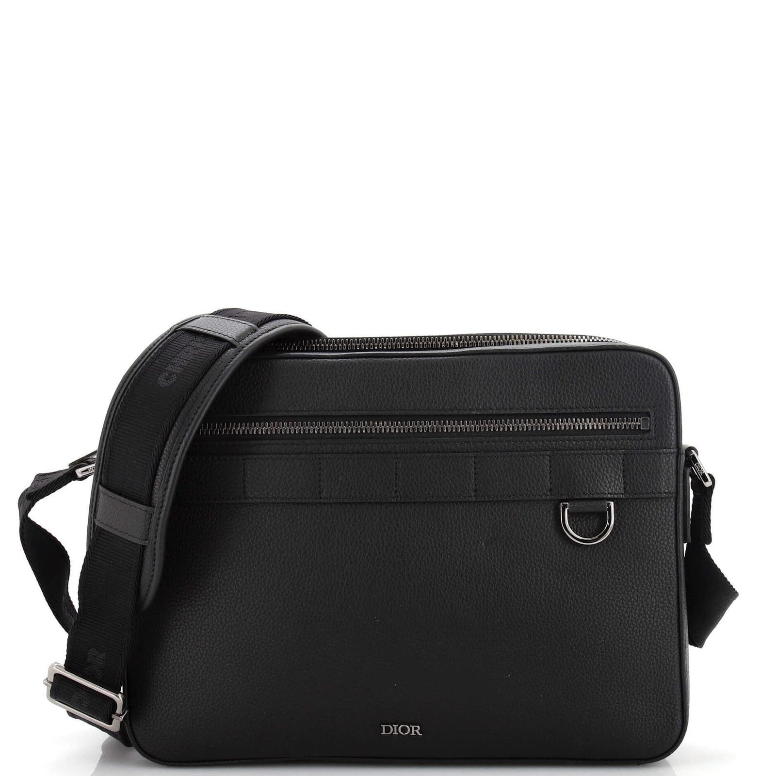 image of Dior Safari Messenger Bag Leather Maxi in Black, Women's