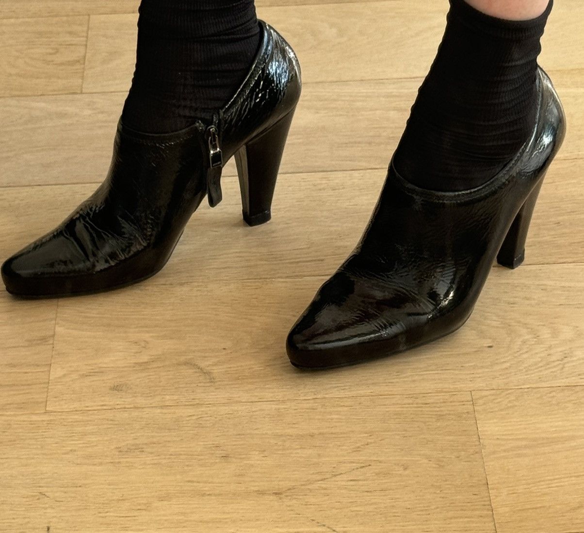 Prada Patent leather high heeled ankle boots Size US 7.5 / IT 37.5 - 11 Thumbnail