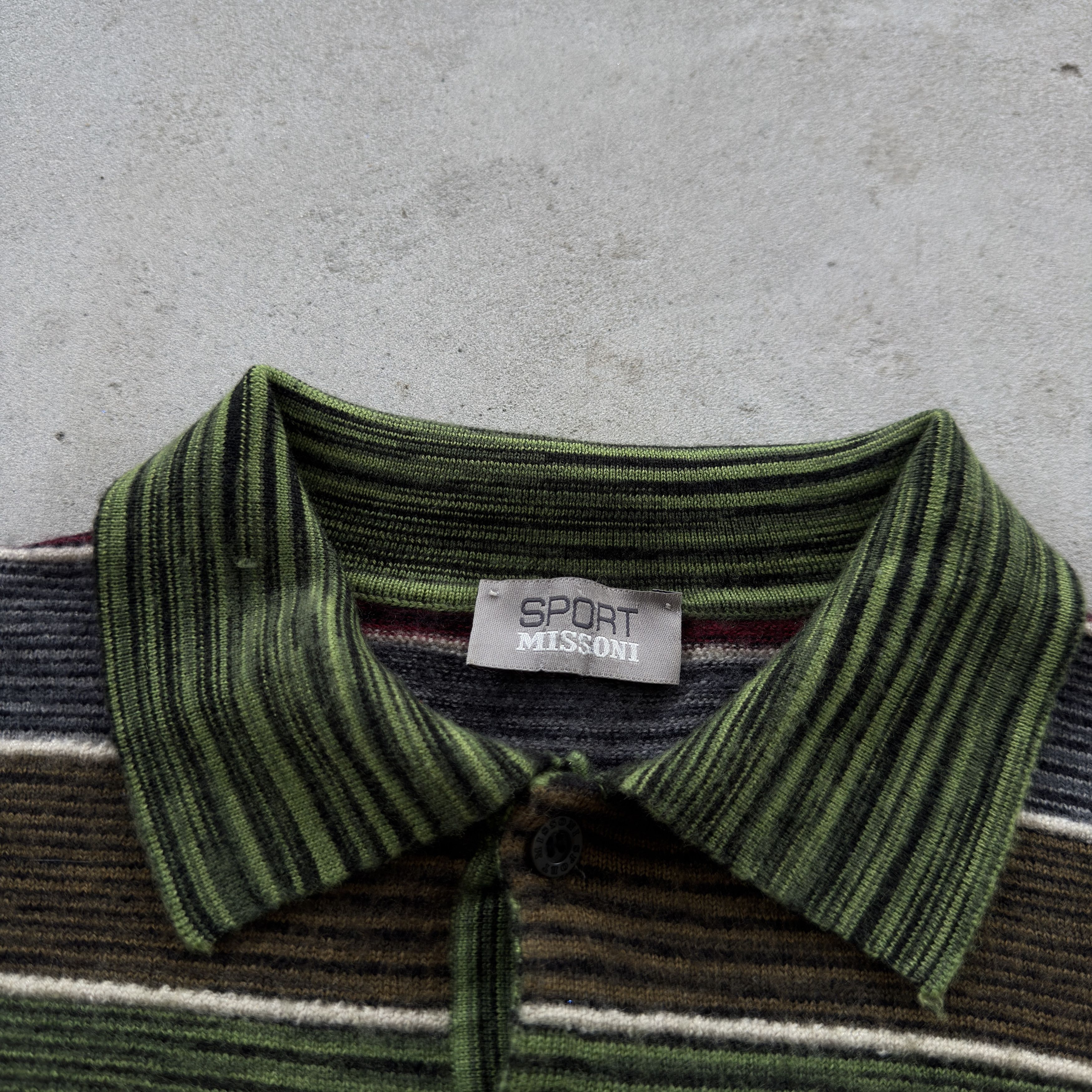 Missoni Vintage Sport Missoni Striped Knit Polo Jumper Sweater Size US L / EU 52-54 / 3 - 5 Thumbnail