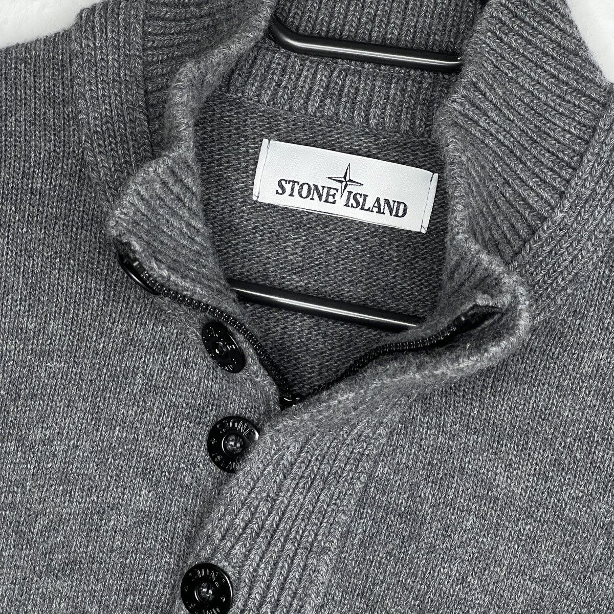 Stone Island Stone Island Knitwear Sweater Jumper Heavy Half Zip Grey Size US XL / EU 56 / 4 - 4 Thumbnail
