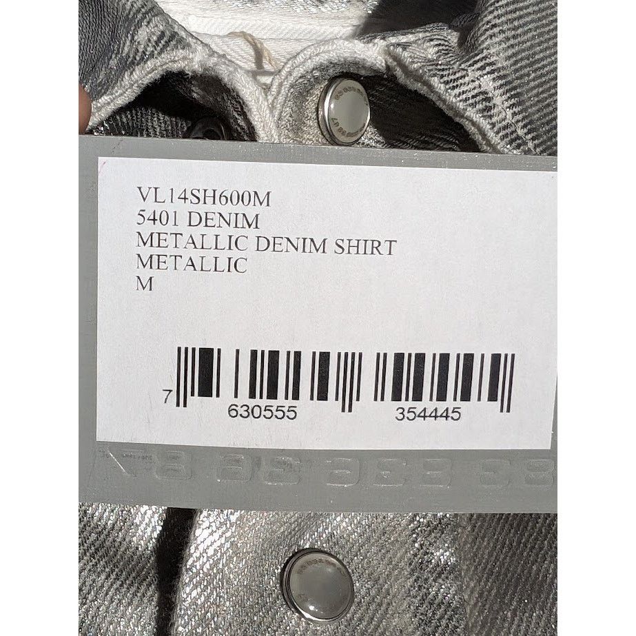 VTMNTS o1rshd1 Metallic Denim Shirt in Metallic Silver Size US M / EU 48-50 / 2 - 21 Thumbnail