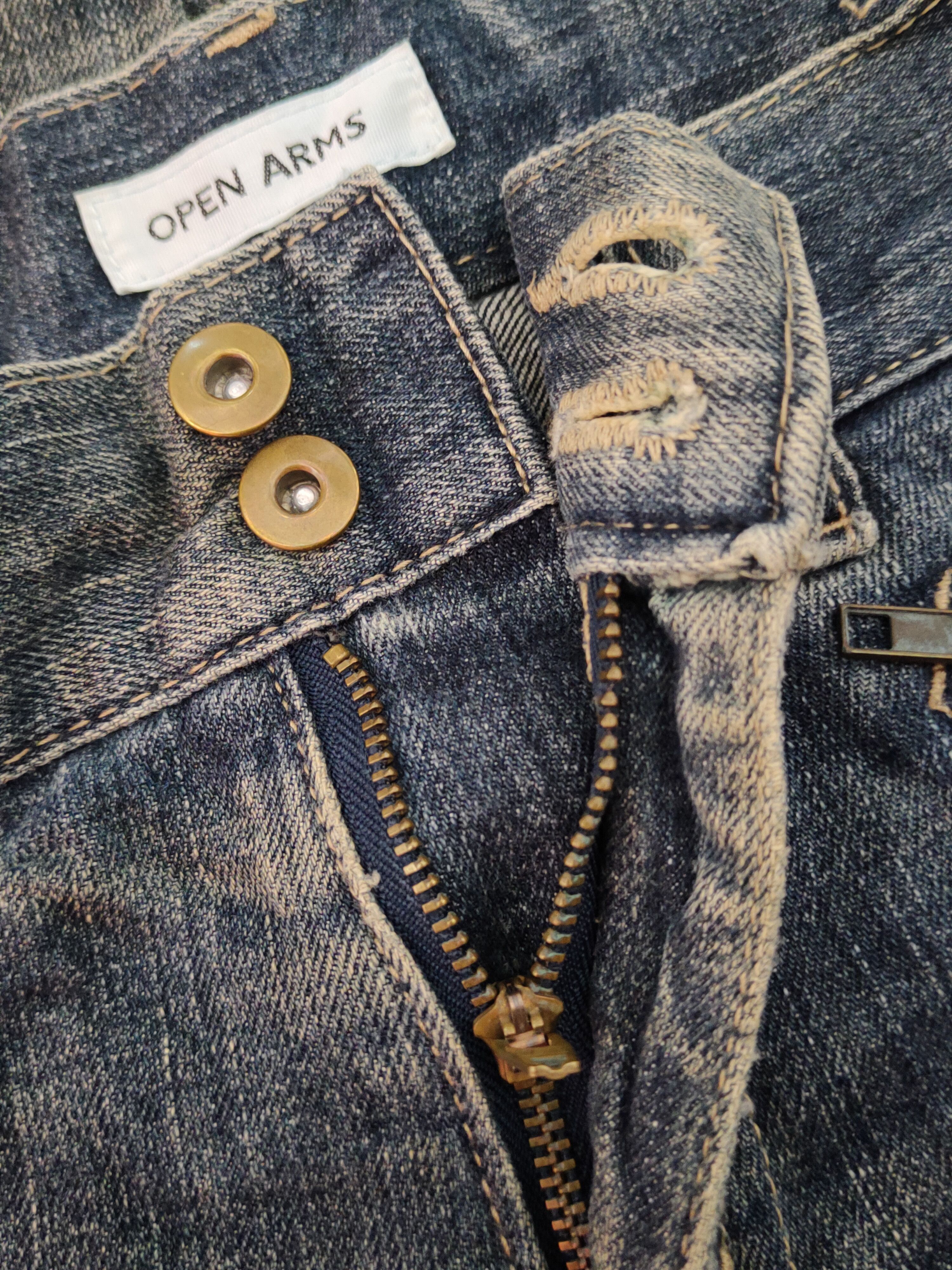 Japanese Brand Open Arms Dark Blue Faded Distressed Ripped Jeans #S2219 Size 30" / US 8 / IT 44 - 12 Thumbnail